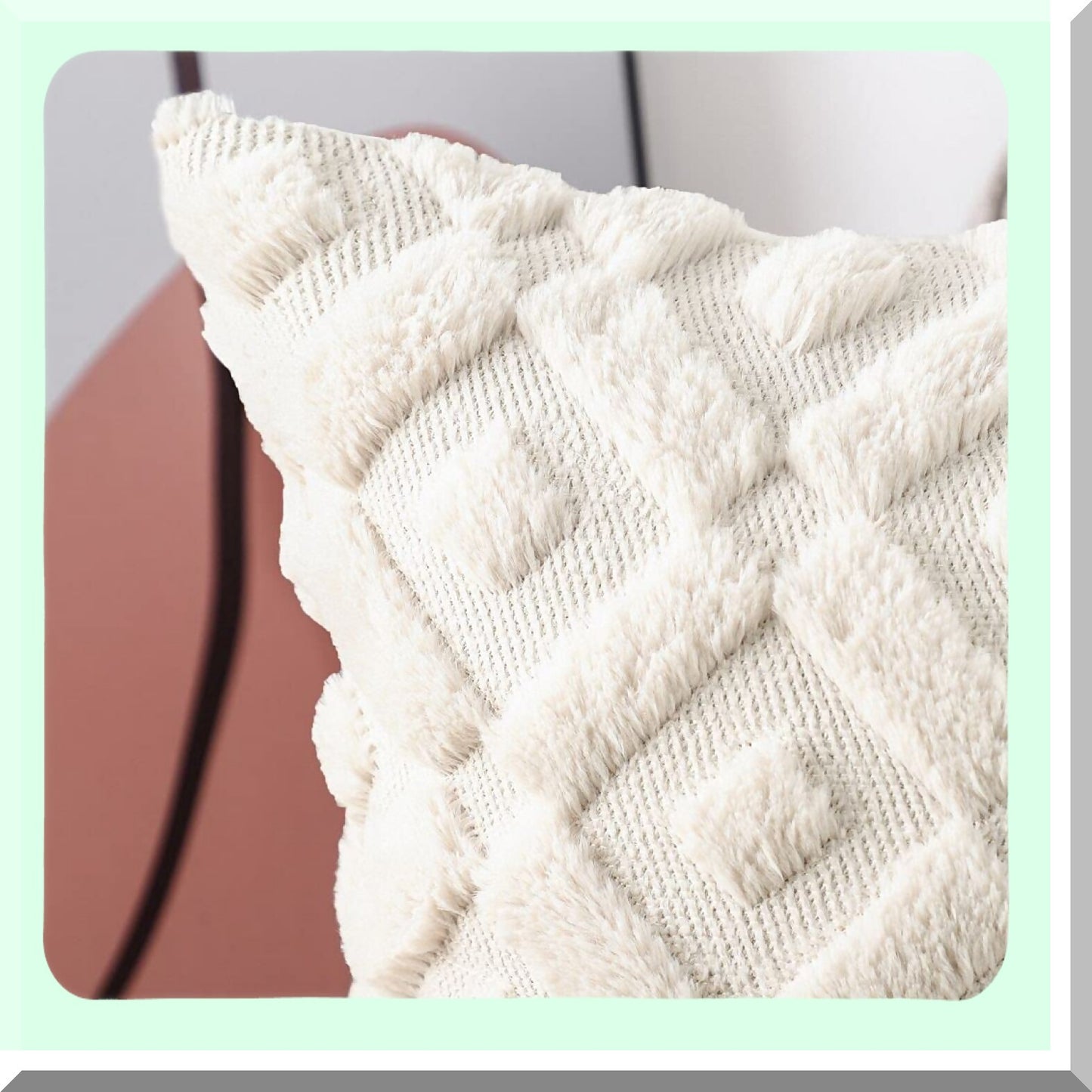 SuperPlush Cozy Wool Throw Pillow Covers - Set of 2 Beige 16x16 Inch Square Decorative Velvet Cushion Cover for Sofa Bedroom Livingroom - Soft & Stylish Pillow Shell