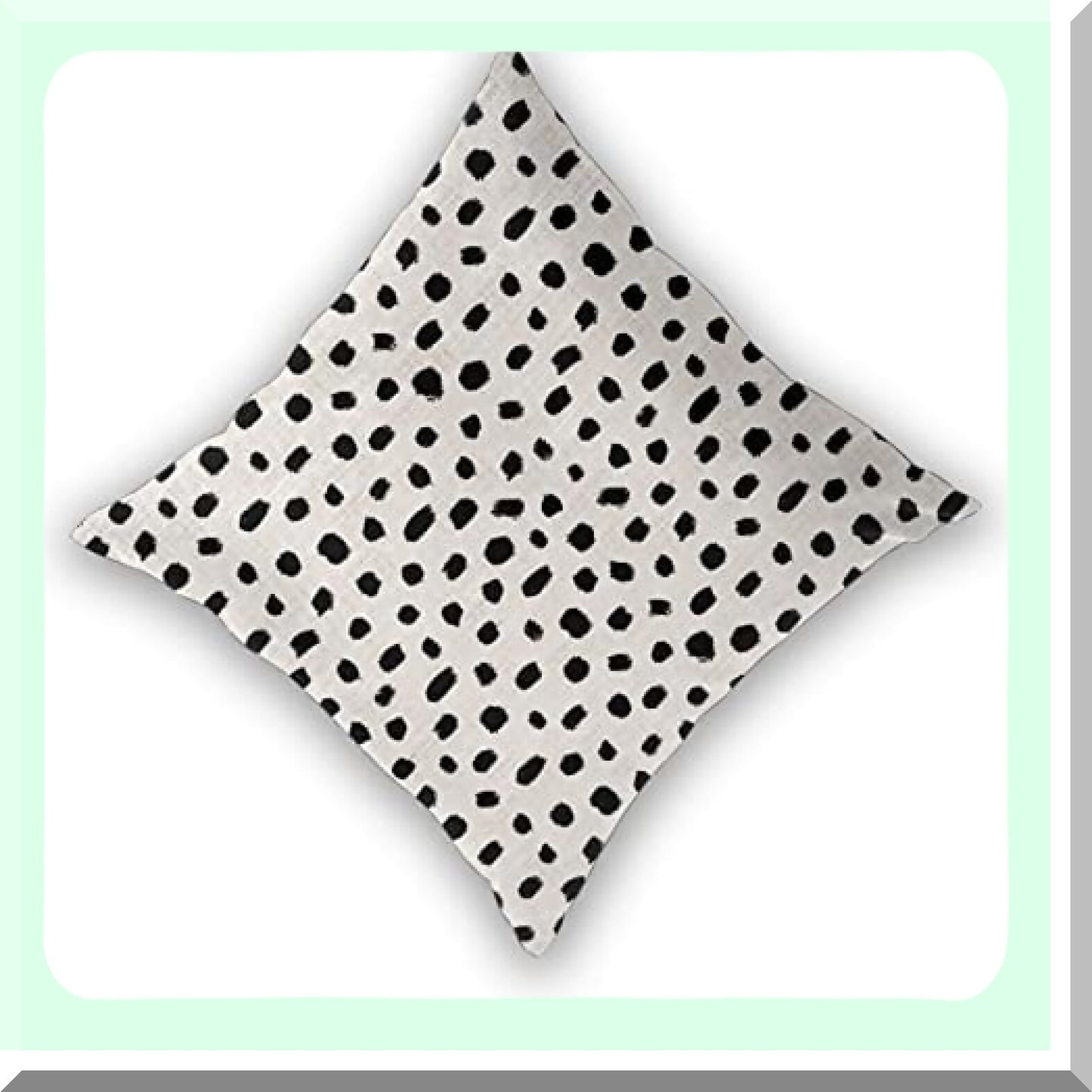 Rustic Boho Farmhouse Pillow Covers - Set of 2 Decorative Polka Dot Cushion Covers 16x16 - Black Cream Linen Throw Pillowcase for Home Car Bed - Outdoor Square Decor