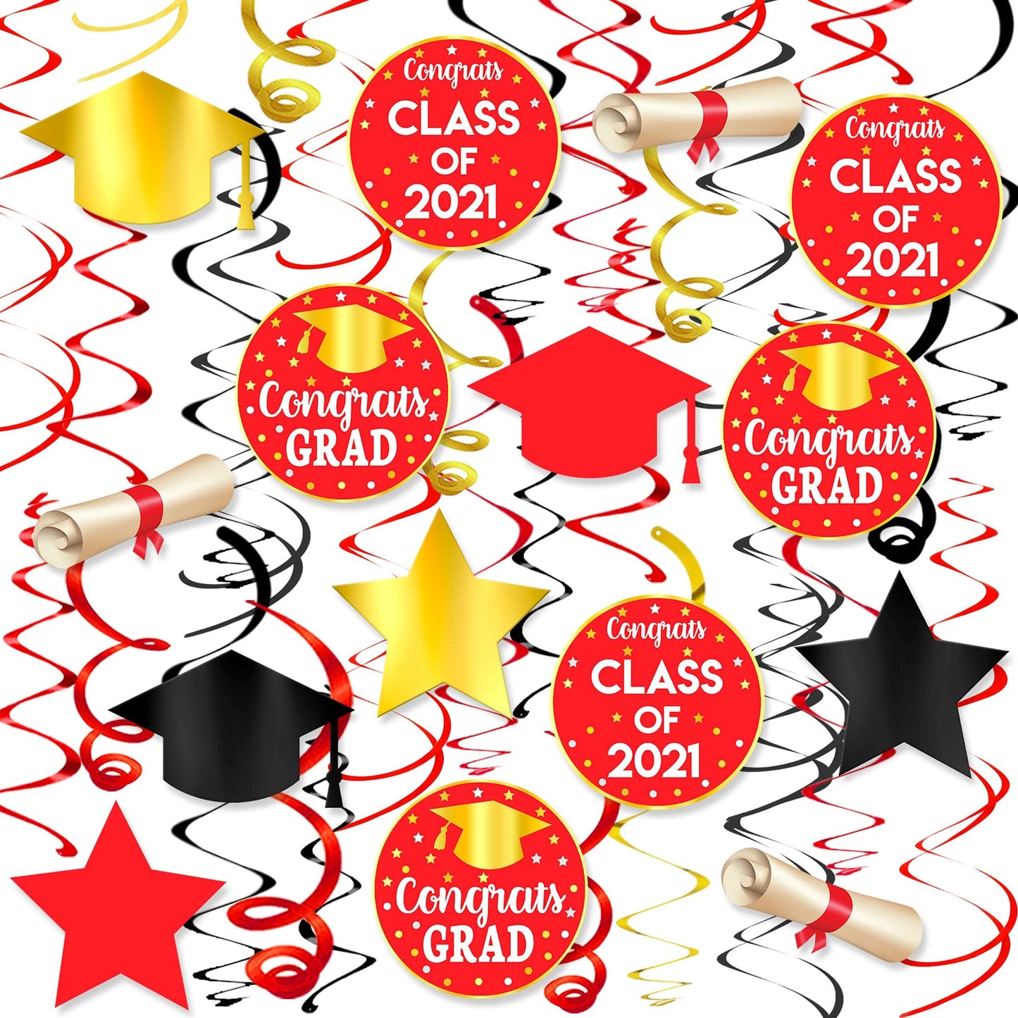 Graduation Hanging Decorations Pack of 33