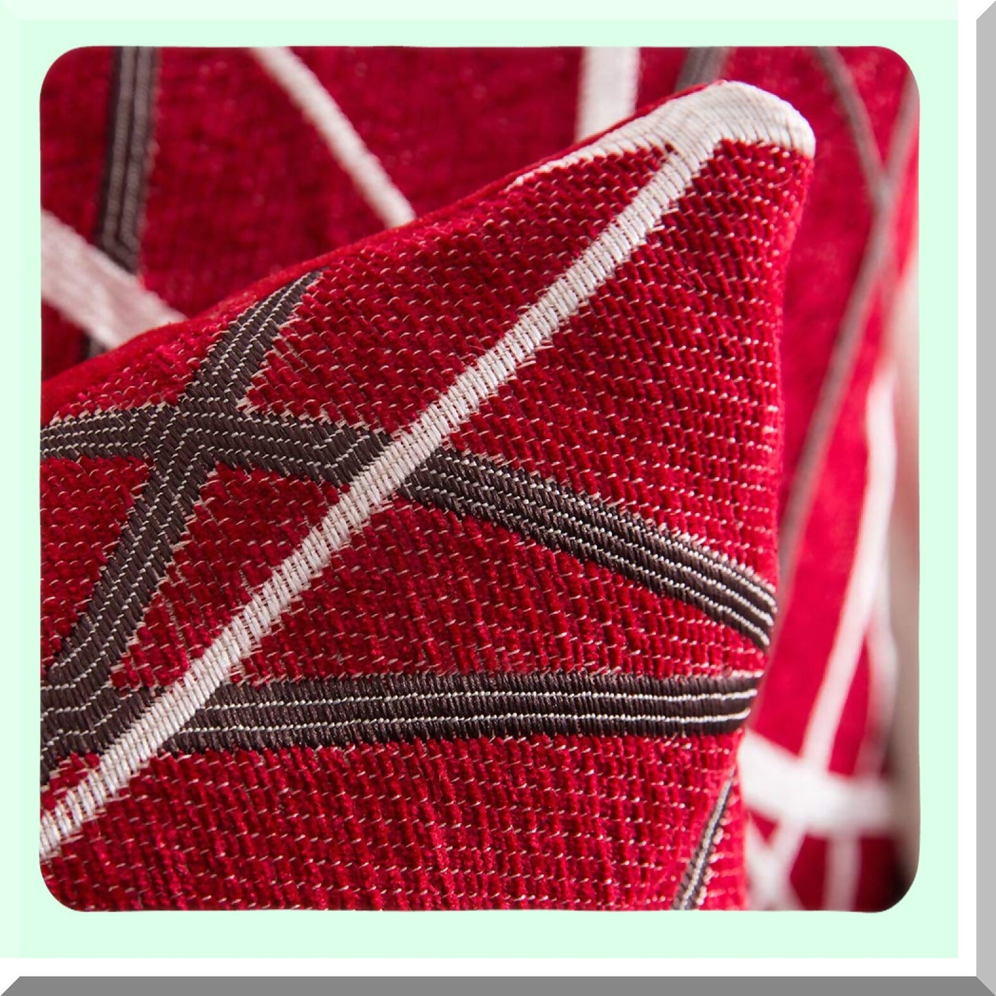 Chenille Cozy Red Square Pillow Covers - Set of 2 | Modern Textured Cushion Shams for Bedroom, Sofa, Car | Soft Woven Decorative Throw 18x18 Inch