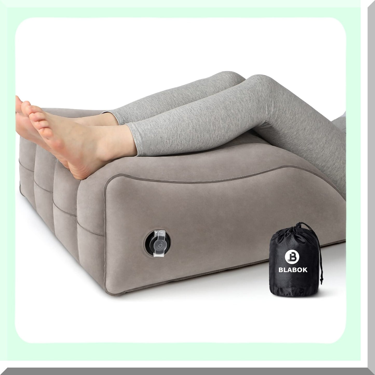 ElevateEase Leg Wedge Pillow - Inflatable Support for Swelling, Circulation, Back Pain Relief & Recovery - PVC Pillow for Surgery, Hip, Foot & Ankle