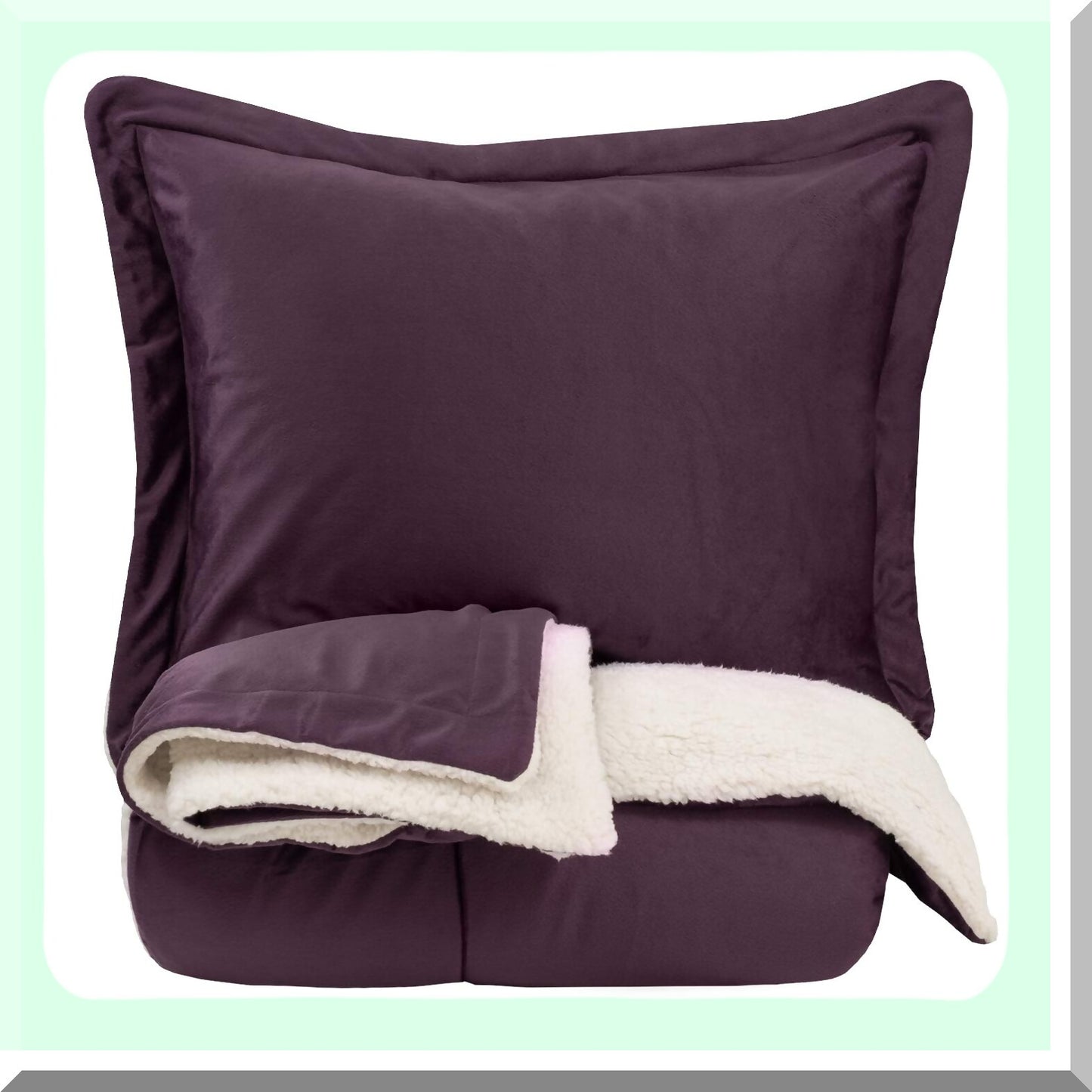 Luxury Sherpa Plush Bedding Set - Cozy Comforter, Soft Blanket, Warm Throw - King, Queen, Twin Sizes - Bedroom Decor, Home Essentials, Winter Bedding