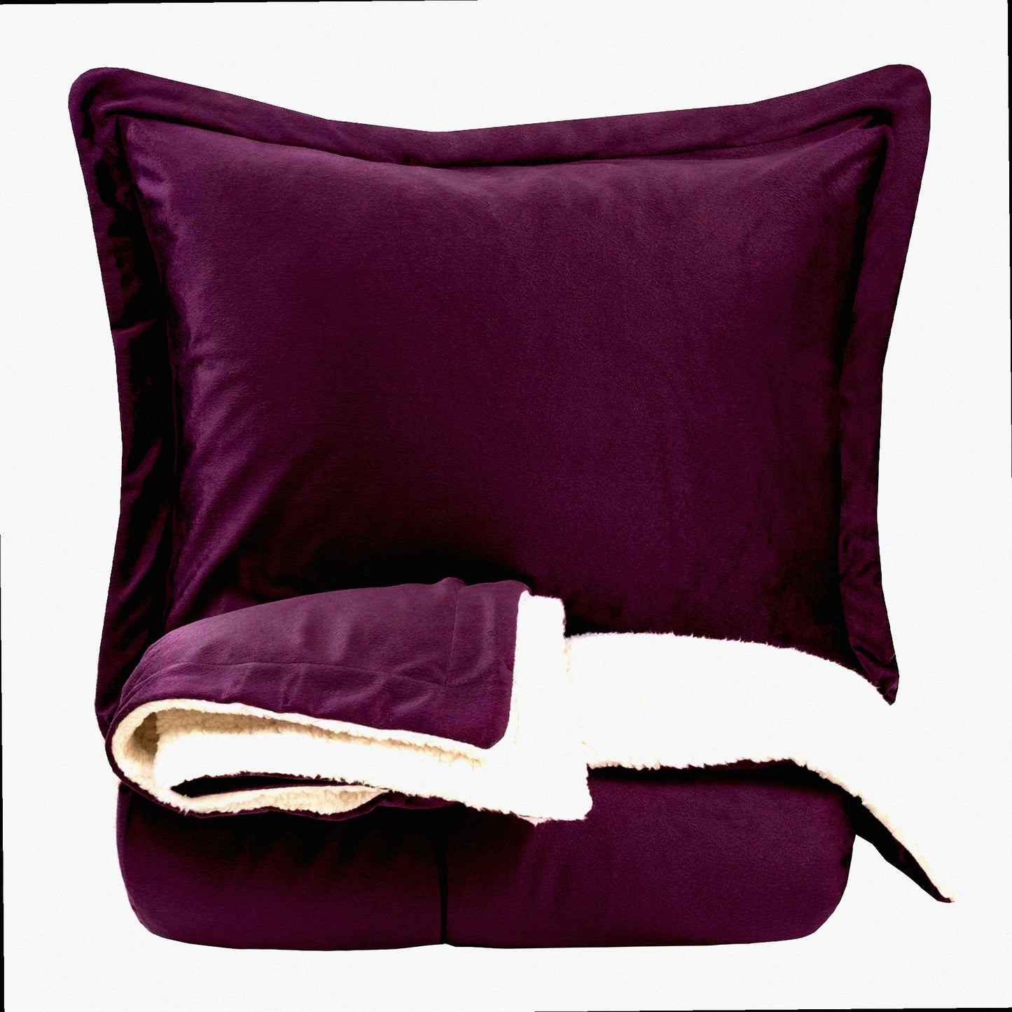 Luxury Sherpa Plush Bedding Set - Cozy Comforter, Soft Blanket, Warm Throw - King, Queen, Twin Sizes - Bedroom Decor, Home Essentials, Winter Bedding