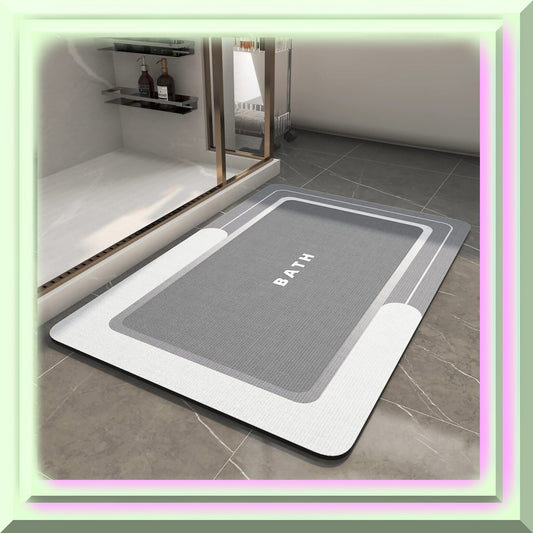 Bath Mat 17"x27" Grey Non Slip Absorbent