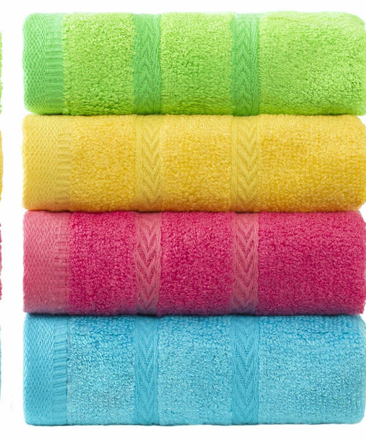 Multicolor Kid's Face Towels 10x18 Inches 4 Pcs