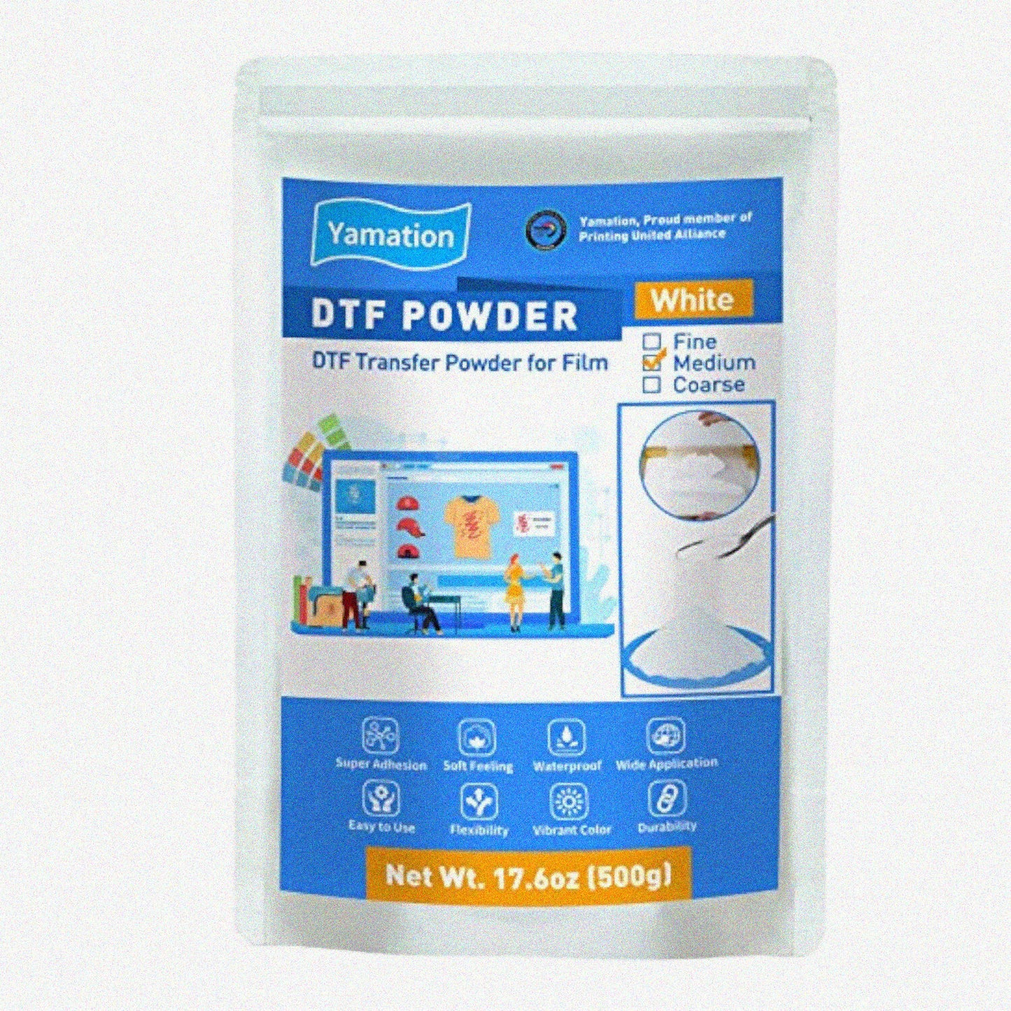 DTF Fusion Adhesive White 500g All-in-One DTF Powder