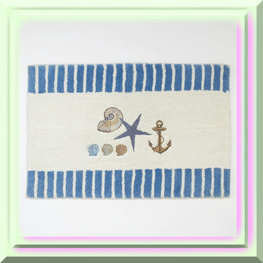 Bathroom Antigua Collection Multicolor Bath Rug