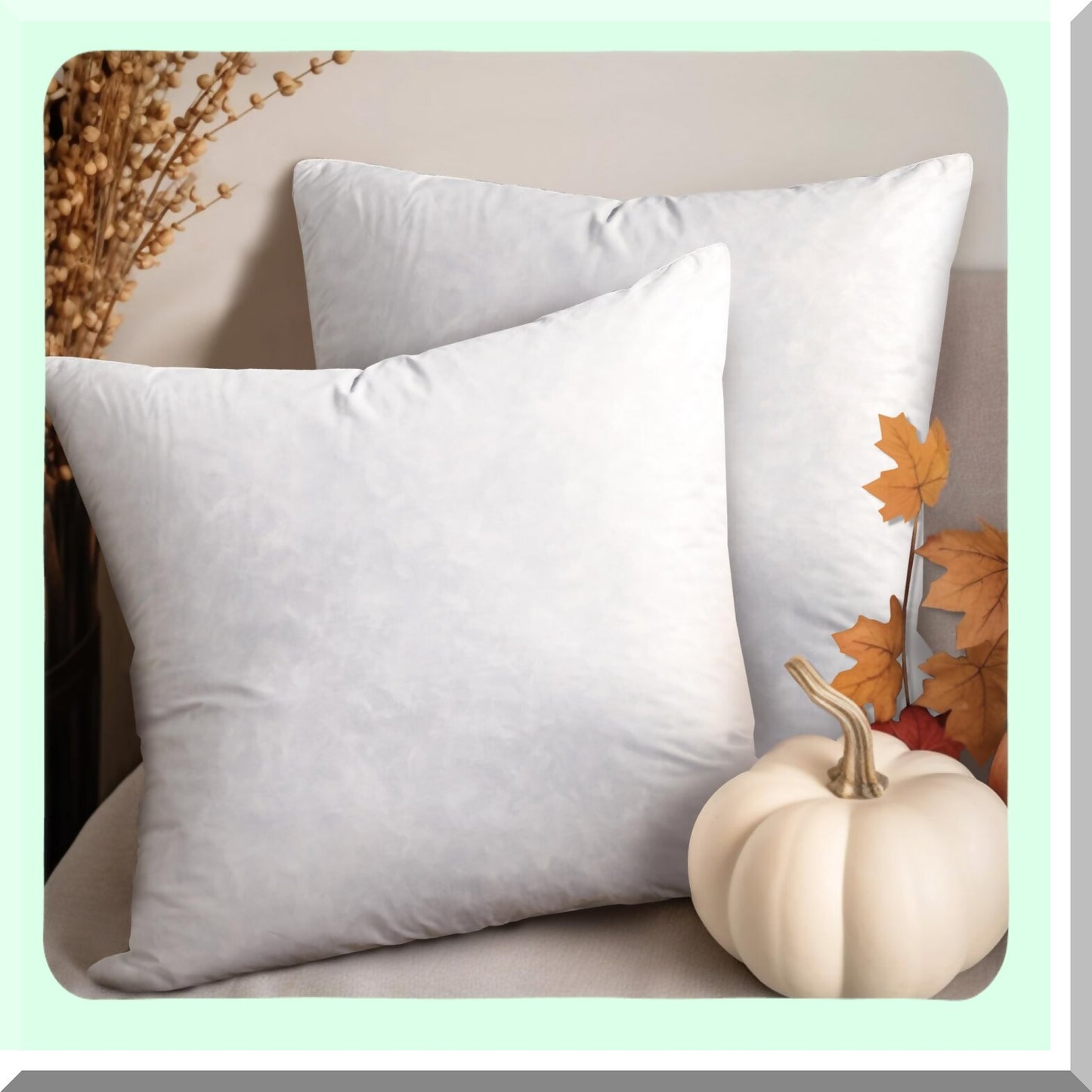 EuroSleep Hypoallergenic Pillow Inserts - 2 Pack Square Form, White - European Sleep Pillow Inserts for Sham - 26x26 Size - 2 Count Pack