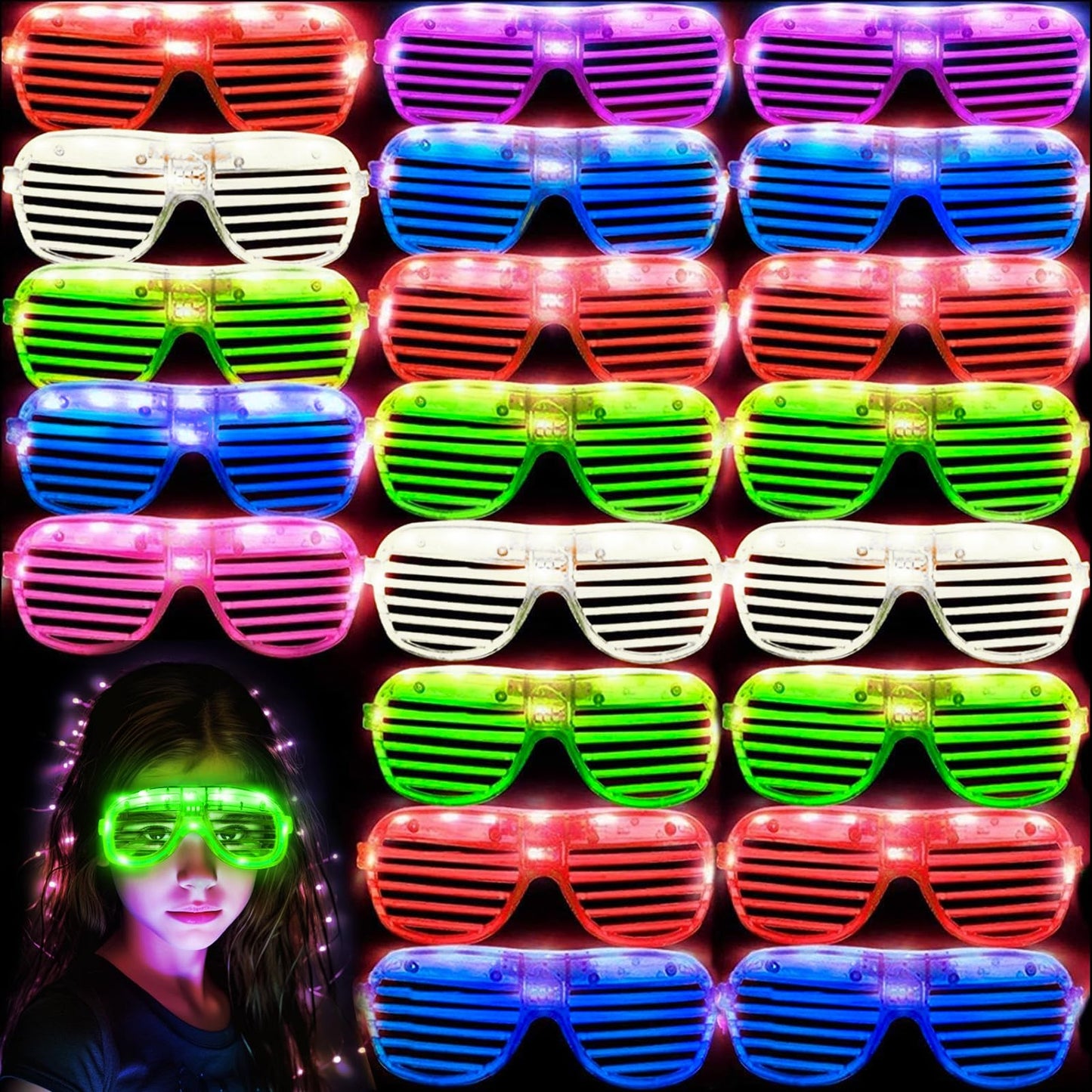 36 Pack LED Glow Party Glasses for Kids and Adults