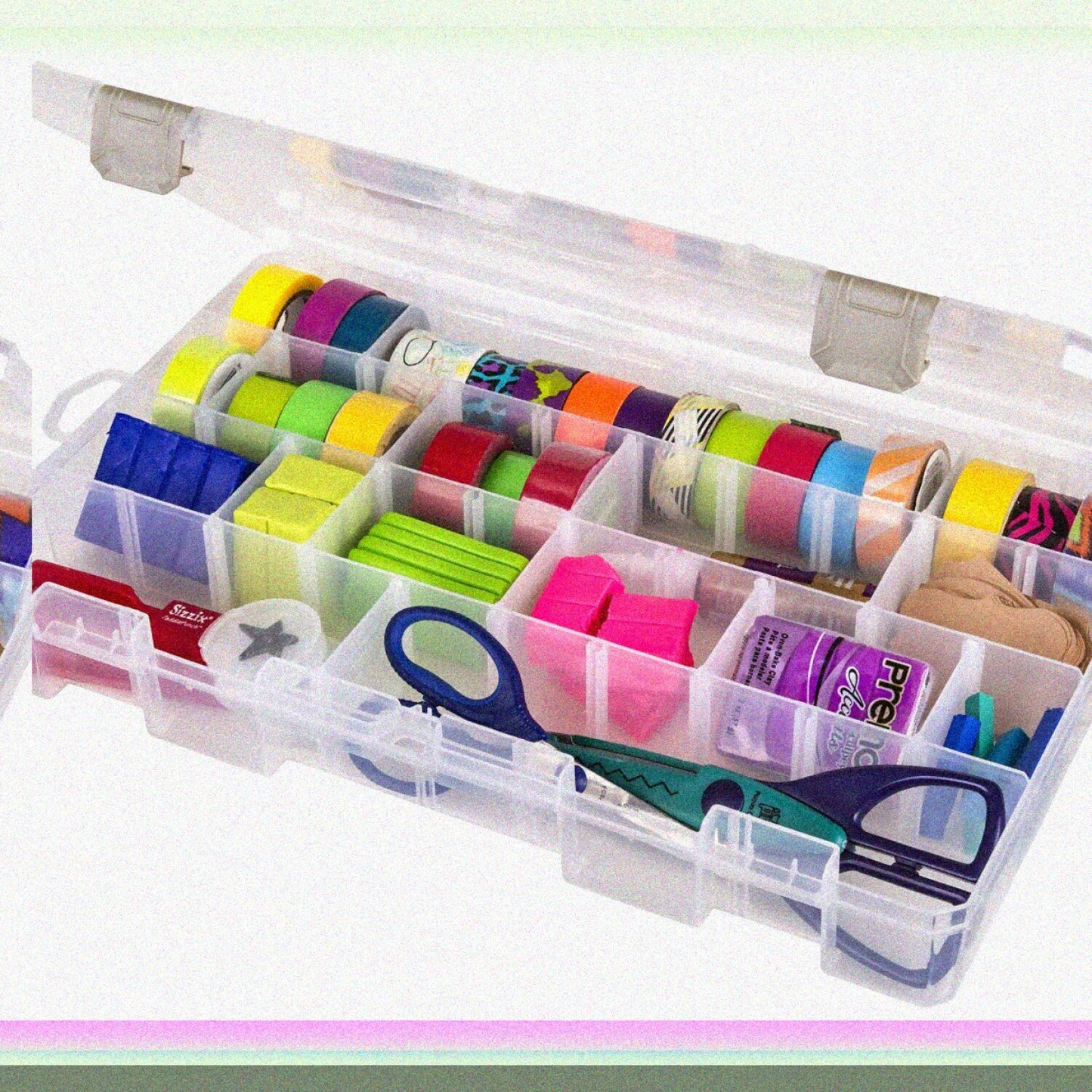 Large Solutions Box with Dividers, Clear, 1