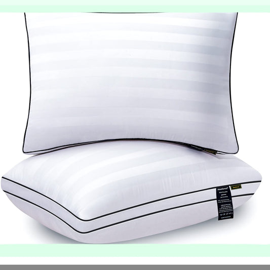 FluffRest Queen Size Pillow Set - Medium Firm Adjustable Pillows for Sleeping - Super Soft Down Alternative - Side & Back Sleeper Pillows