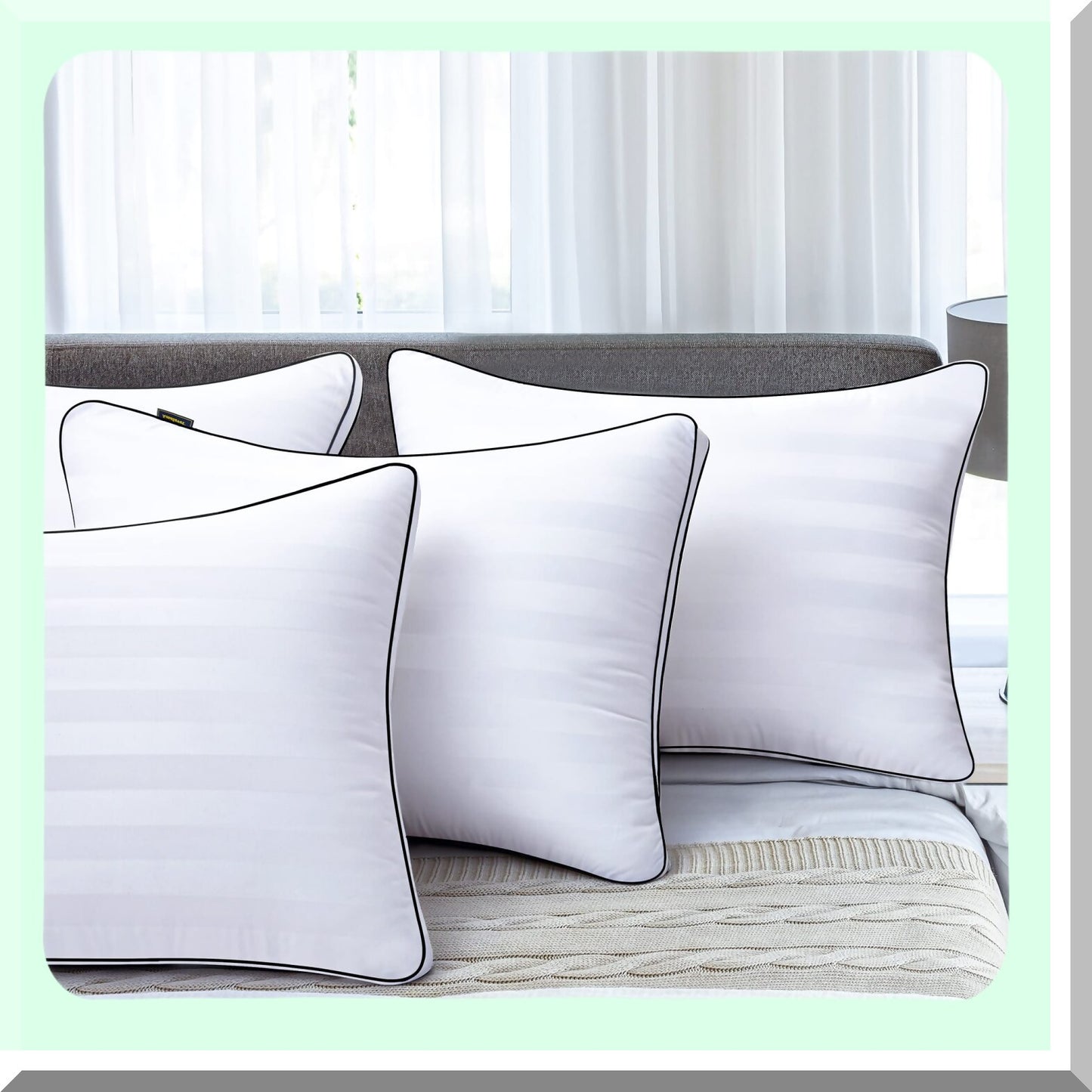 FluffRest Queen Size Pillow Set - Medium Firm Adjustable Pillows for Sleeping - Super Soft Down Alternative - Side & Back Sleeper Pillows