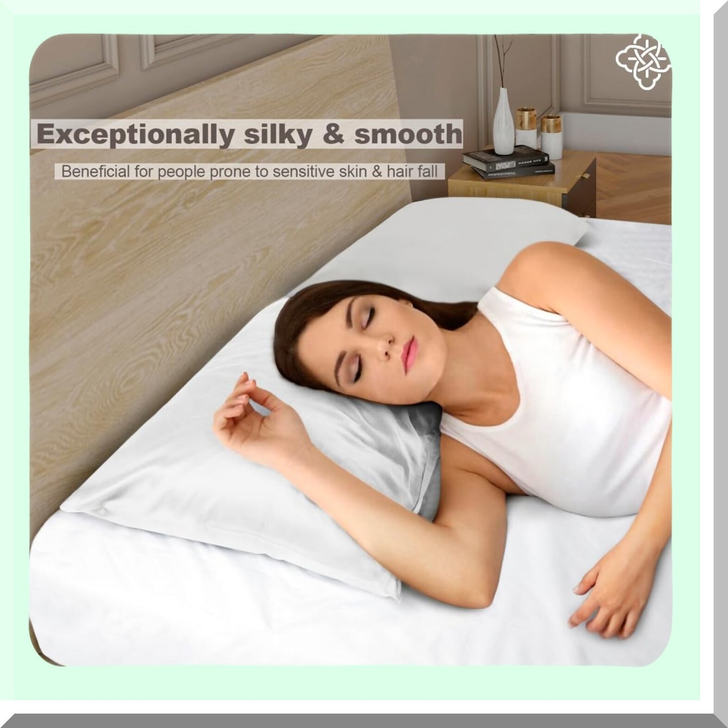 Luxury Lyocell Silk Body Pillowcase - Envelope Closure, 100% Alternative Silk, Hair Care, 21 x 54, White - Soft, Smooth, Hypoallergenic