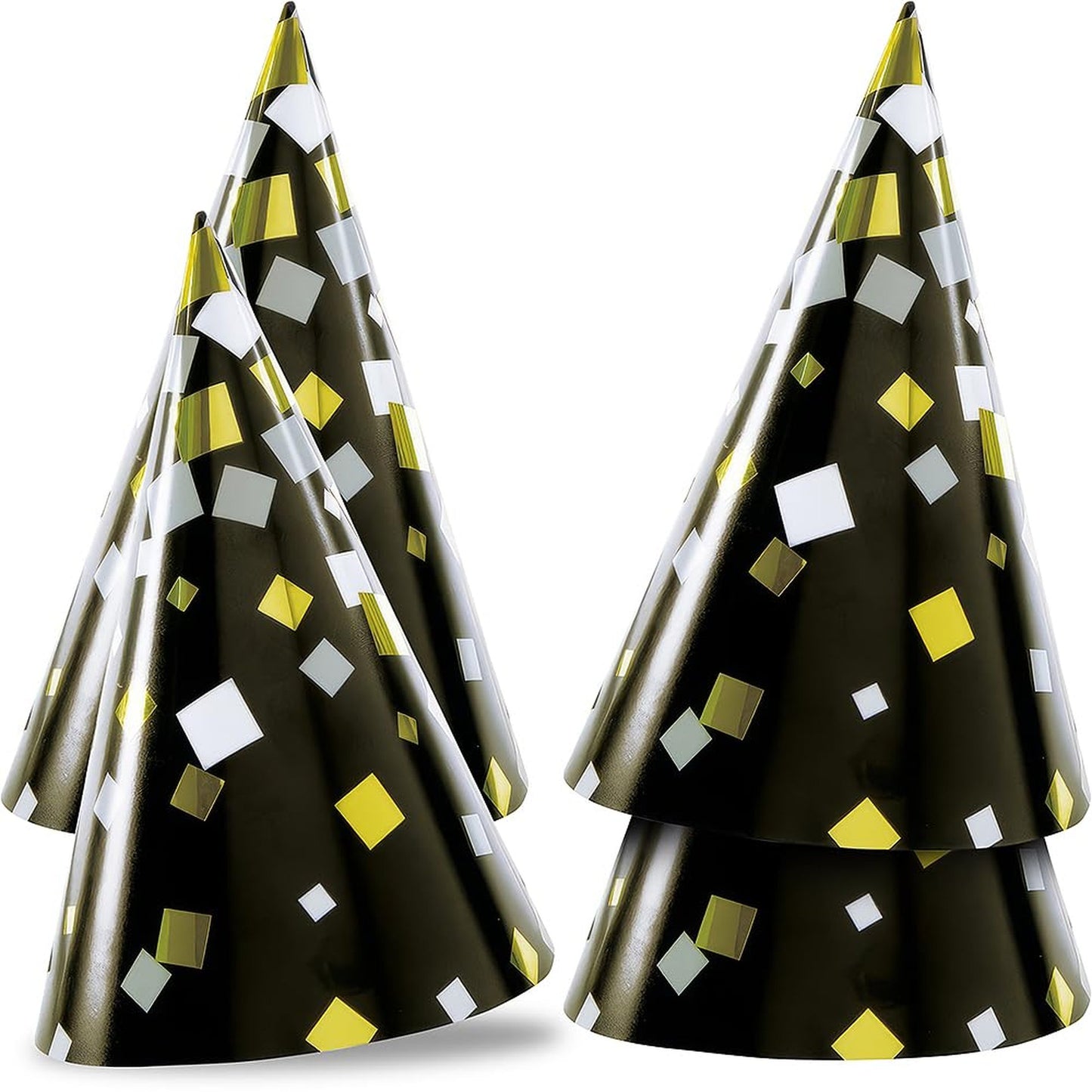 New Year's Party Cone Hats - 4 Pack