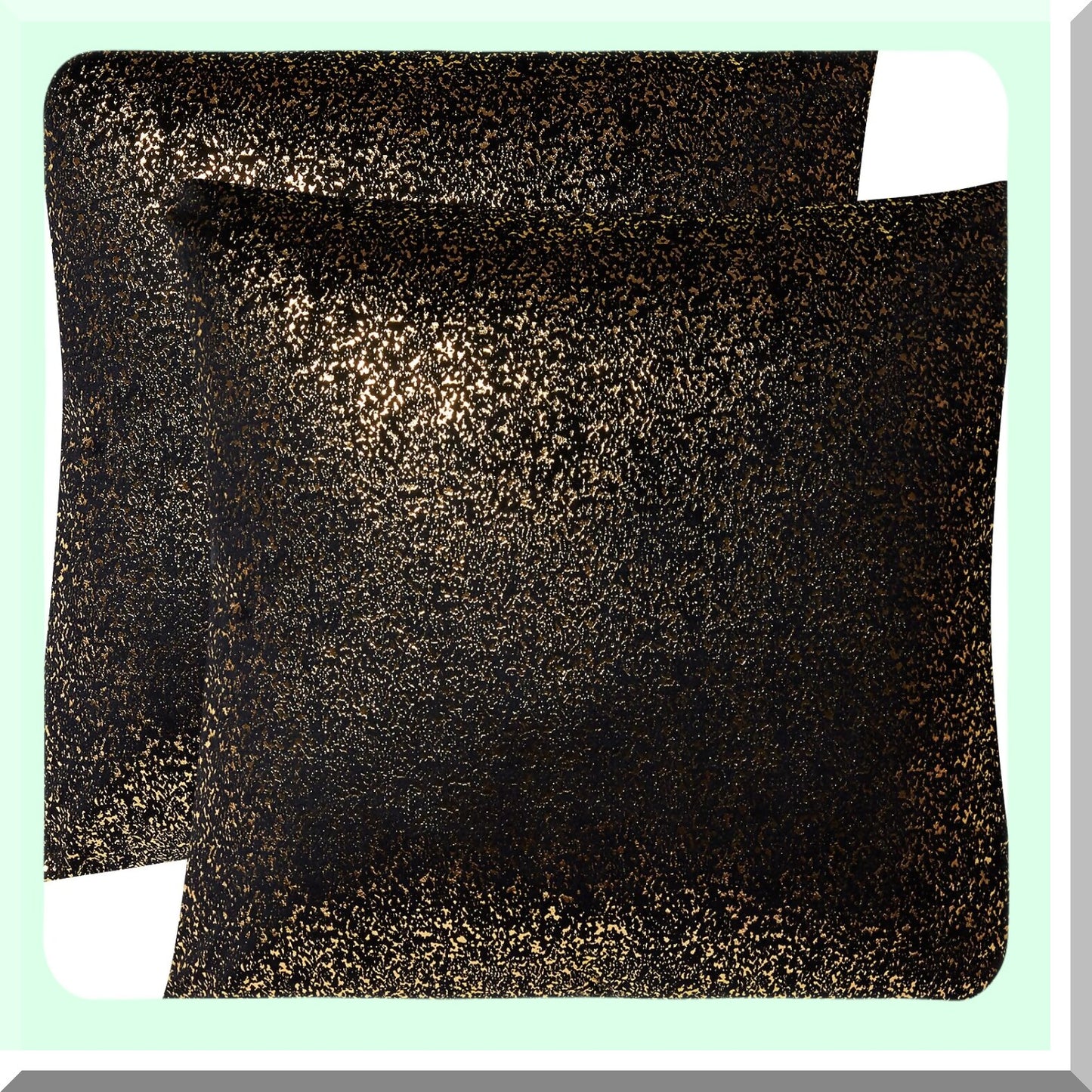 Luxury Black Gold Velvet Throw Pillow Set - 24x24 Living Room Decor - Soft Cushion Case with Hidden Zipper - Elegant Accent Pillows for Bedroom - Set of 2