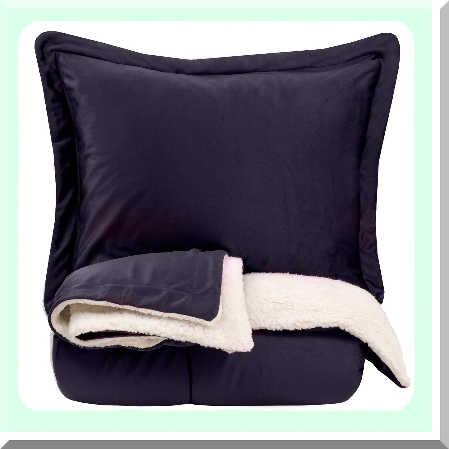 Luxury Sherpa Plush Bedding Set - Cozy Comforter, Soft Blanket, Warm Throw - King, Queen, Twin Sizes - Bedroom Decor, Home Essentials, Winter Bedding