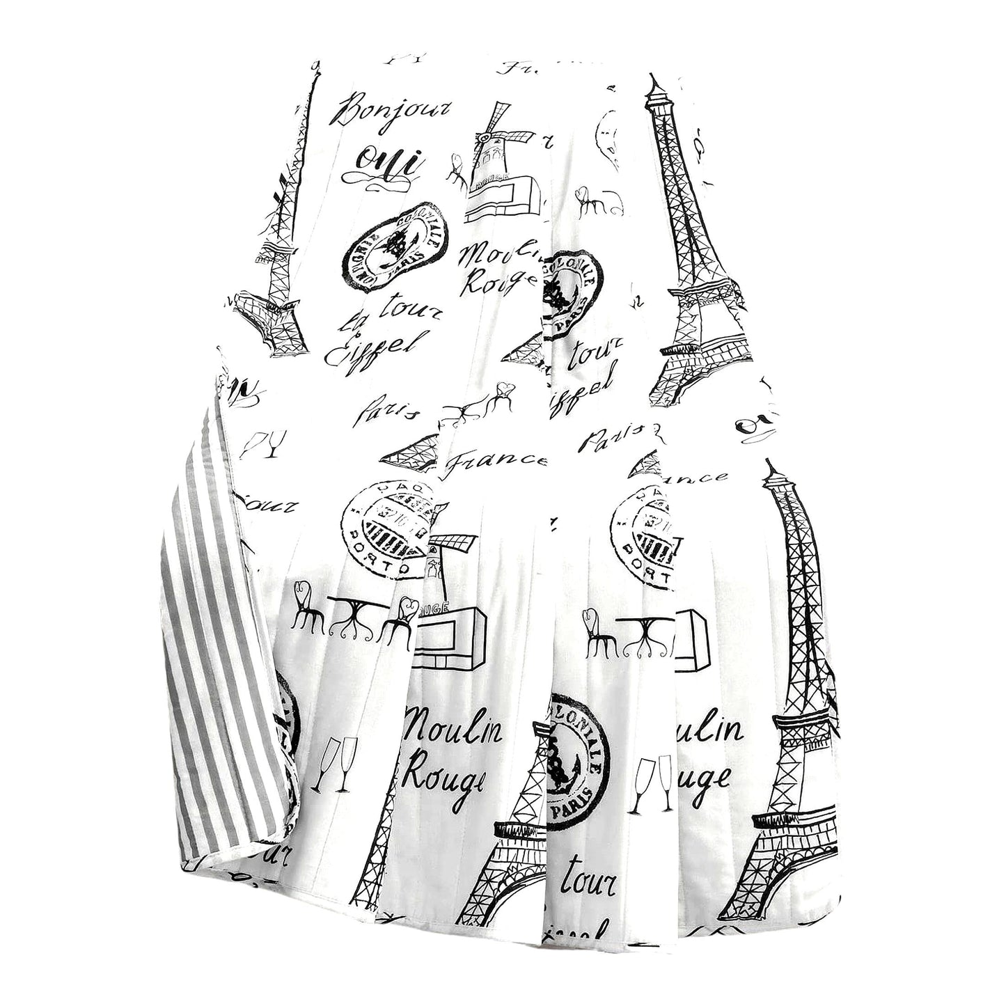 Parisian Chic Reversible Cotton Throw Blanket, 60" x 50", Black & White Elegance