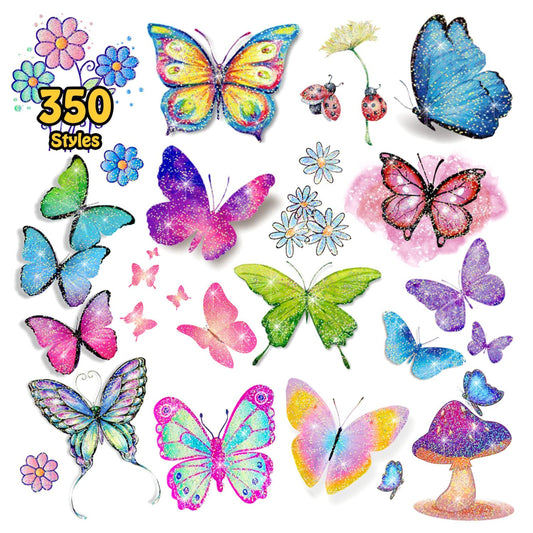 Butterfly Sparkle Party Pack Glitter Temporary Tattoos for Kids