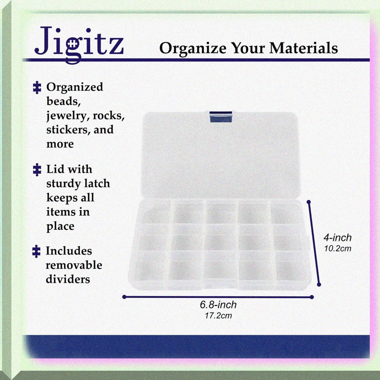 Plastic Jewelry Organizer Box 8pk 15 Compartments