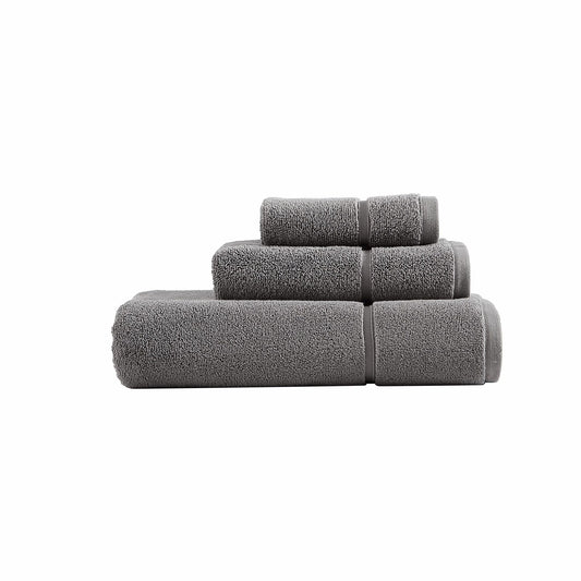 Bath Towels Set 3 Piece Grey Cotton