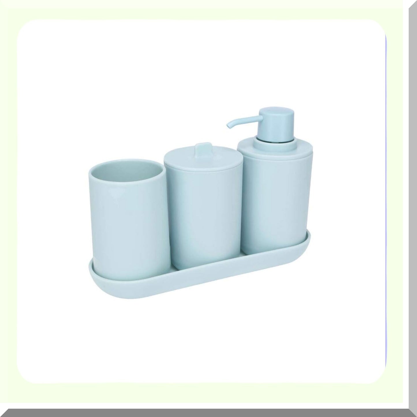 Cade 4-Piece Bathroom Accessory Set Soft Aqua