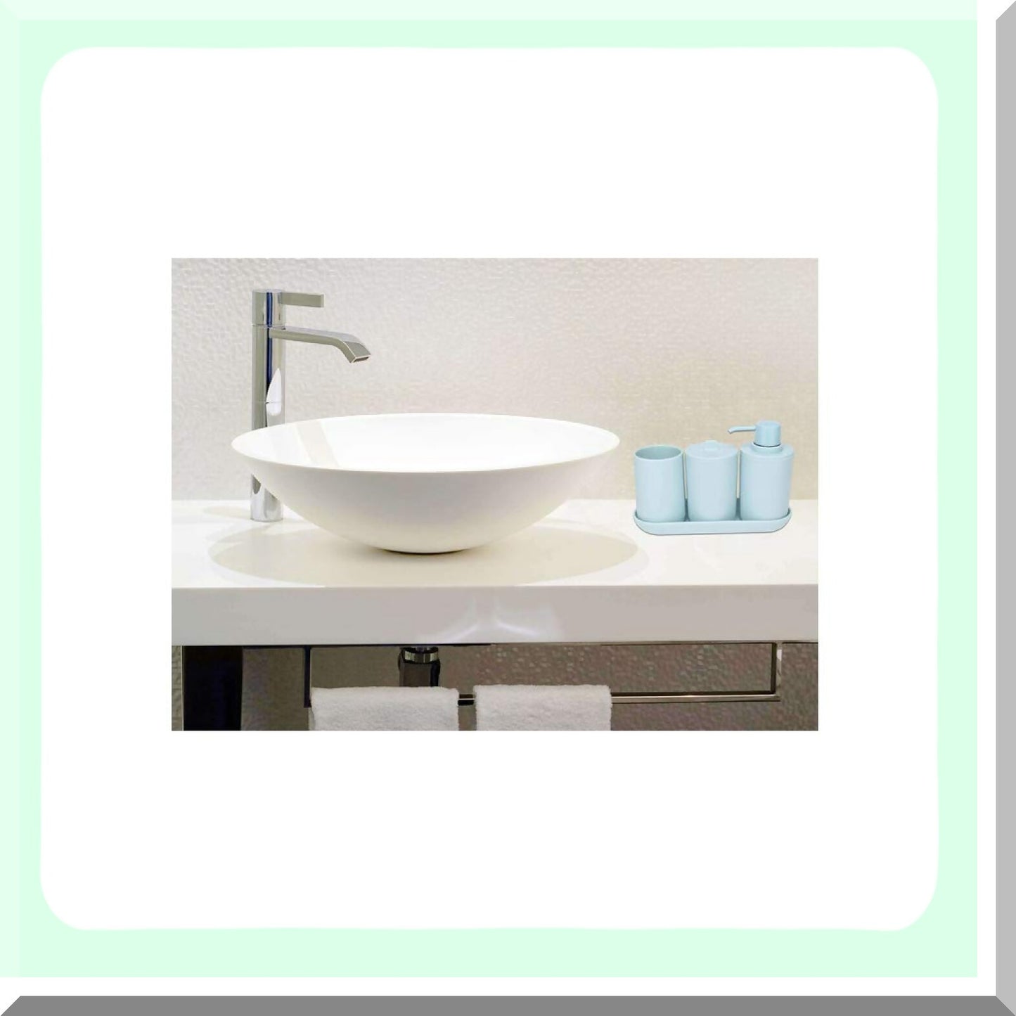 Cade 4-Piece Bathroom Accessory Set Soft Aqua