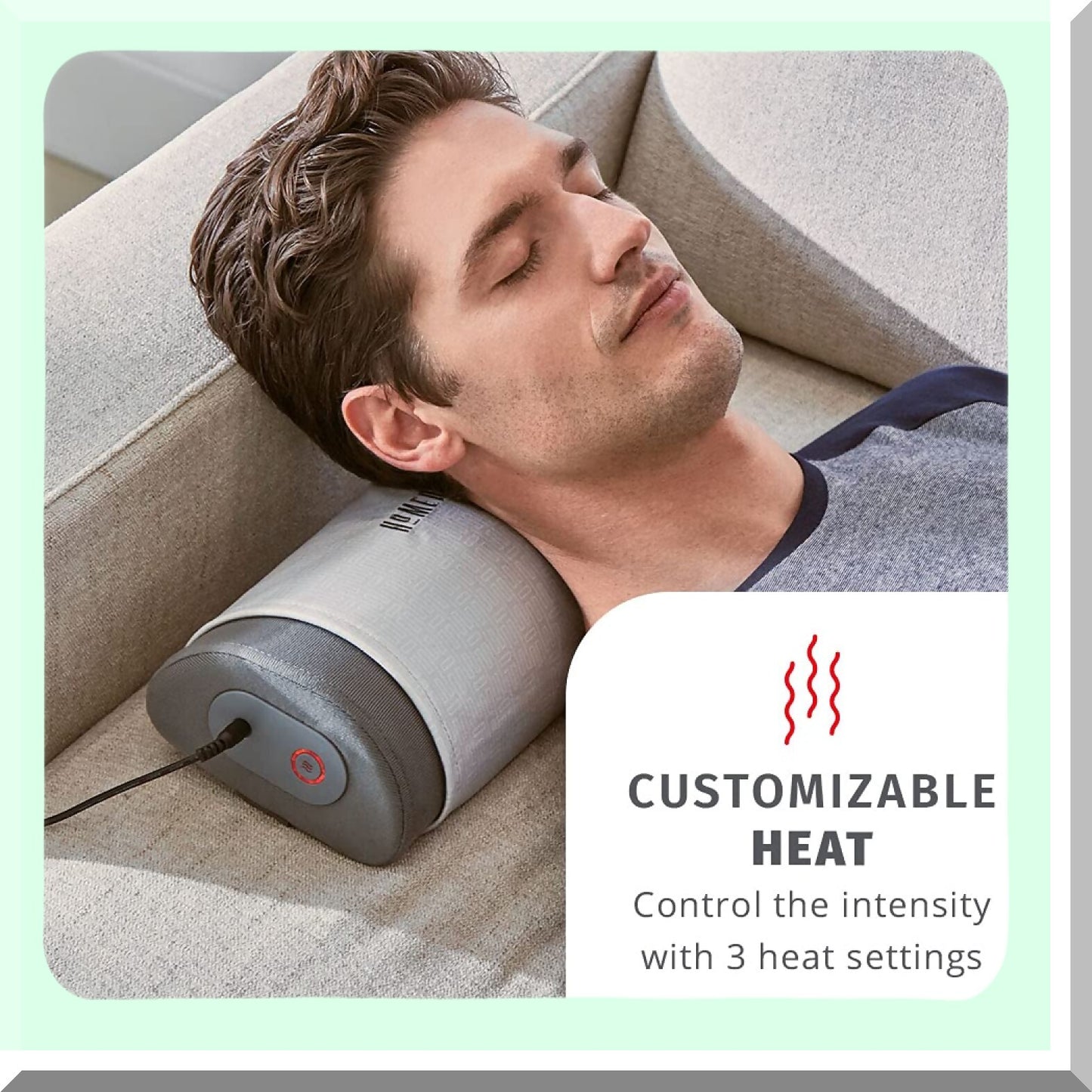 ErgoHeat Lumbar Pillow - Posture Support with 3 Heat Settings, Auto-Off Timer, Adjustable Strap for Office or Home Chair - Ultimate Comfort