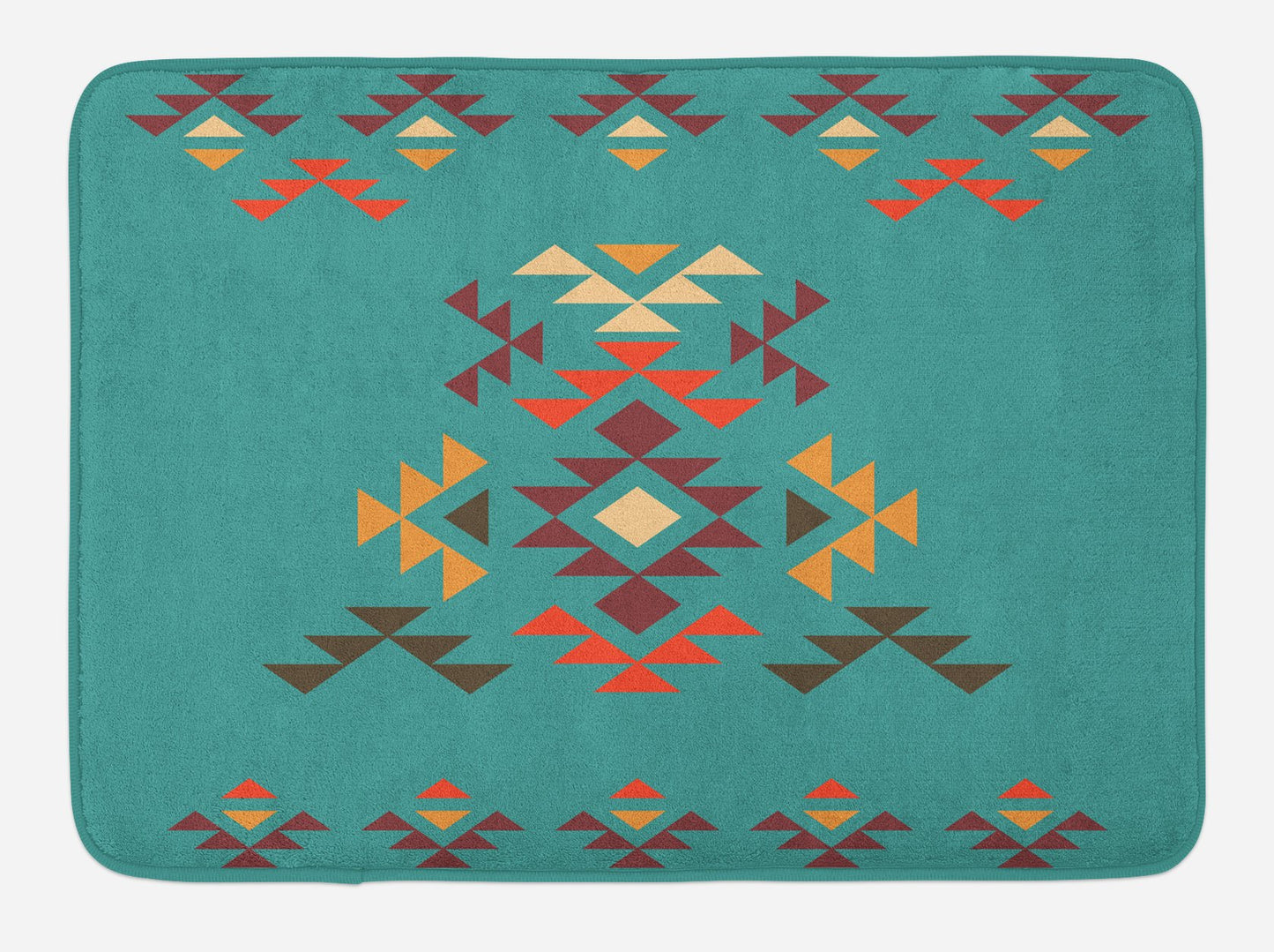 Aztec Bath Mat, Colorful Geometric Shapes, 30.2" x 20"