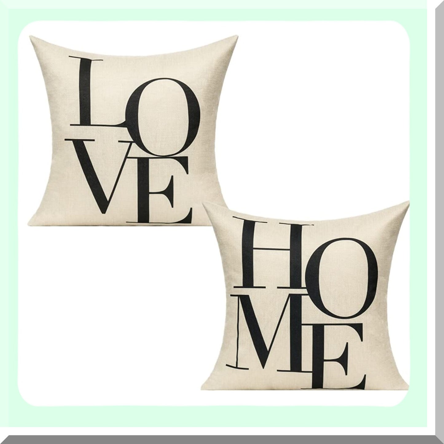 Love Farmhouse Decor Pillow Covers - Set of 2 18x18 Rustic Family Quote Cushion Cases for Couch, Patio, Sofa, Bed - Spring Home Sweet Housewarming Gift - Country Decoration