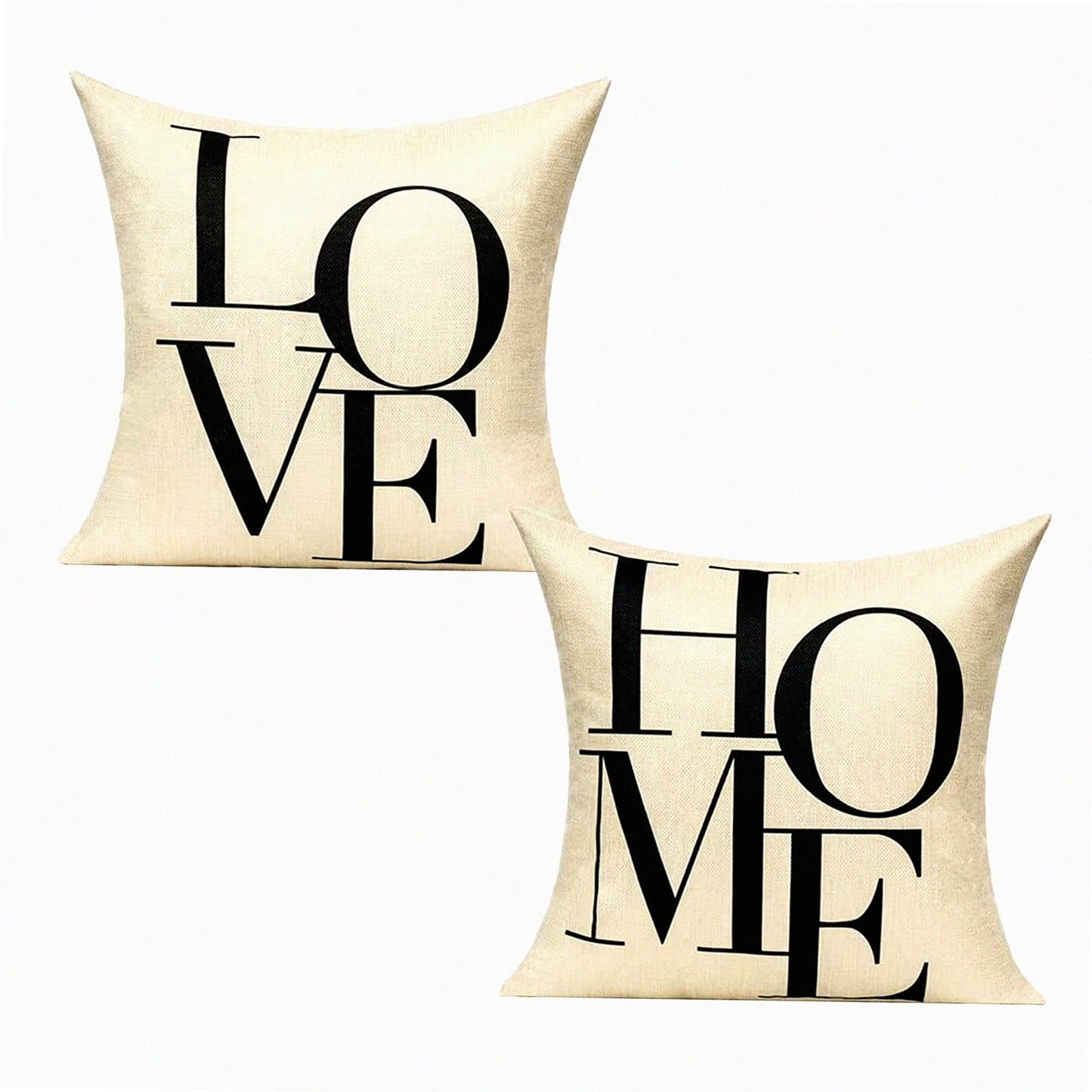Love Farmhouse Decor Pillow Covers - Set of 2 18x18 Rustic Family Quote Cushion Cases for Couch, Patio, Sofa, Bed - Spring Home Sweet Housewarming Gift - Country Decoration