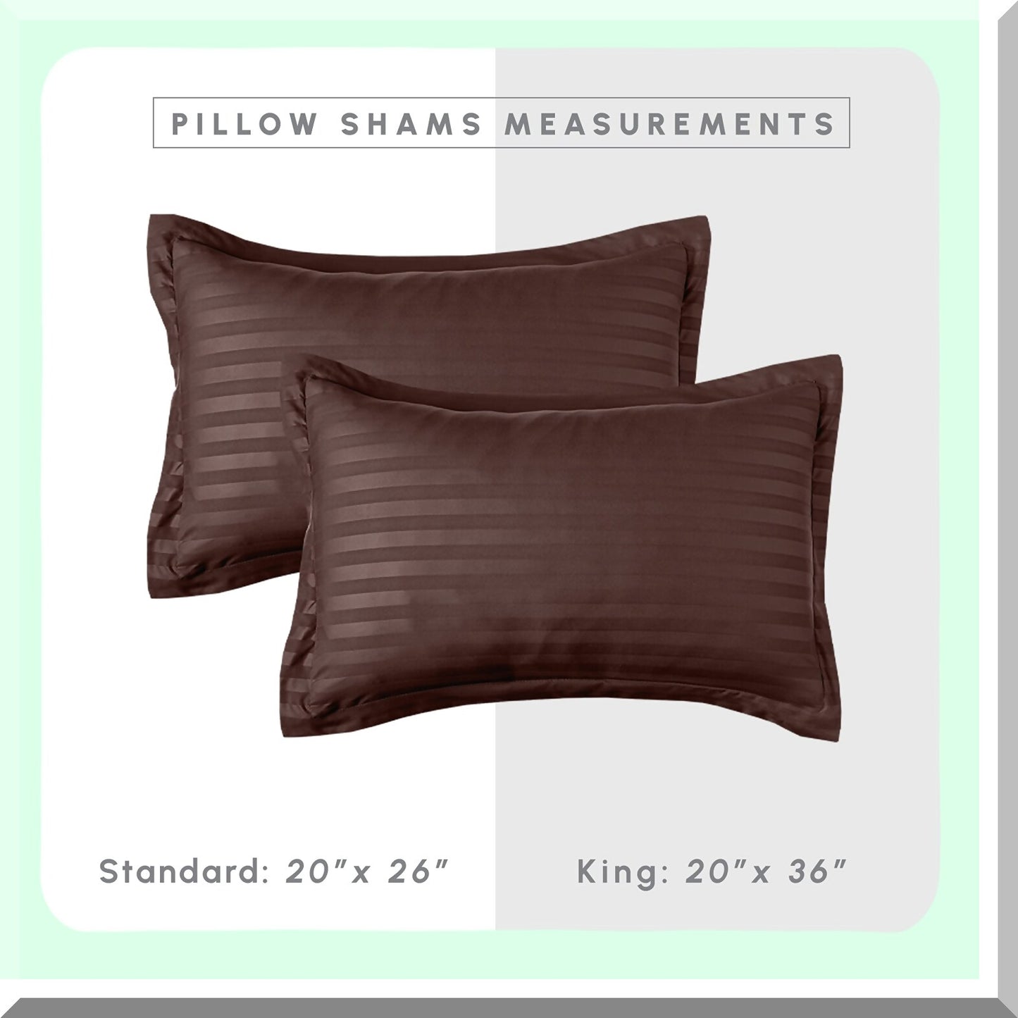 Chocolate SilkEase Wrinkle-Free Stripe Bed Set - 8pc Full/Queen Comforter Ensemble - Luxe Softness, Easy Care - Bed-in-a-Bag