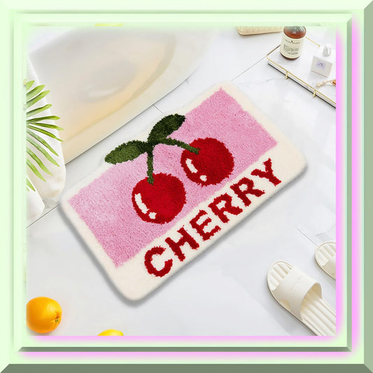 Cute Cherry Bathroom Rug 31x20 Non Slip Absorbent