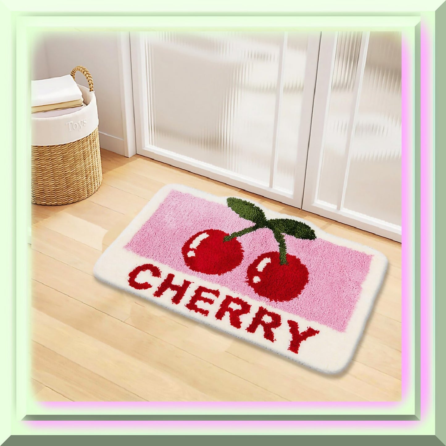 Cute Cherry Bathroom Rug 31x20 Non Slip Absorbent