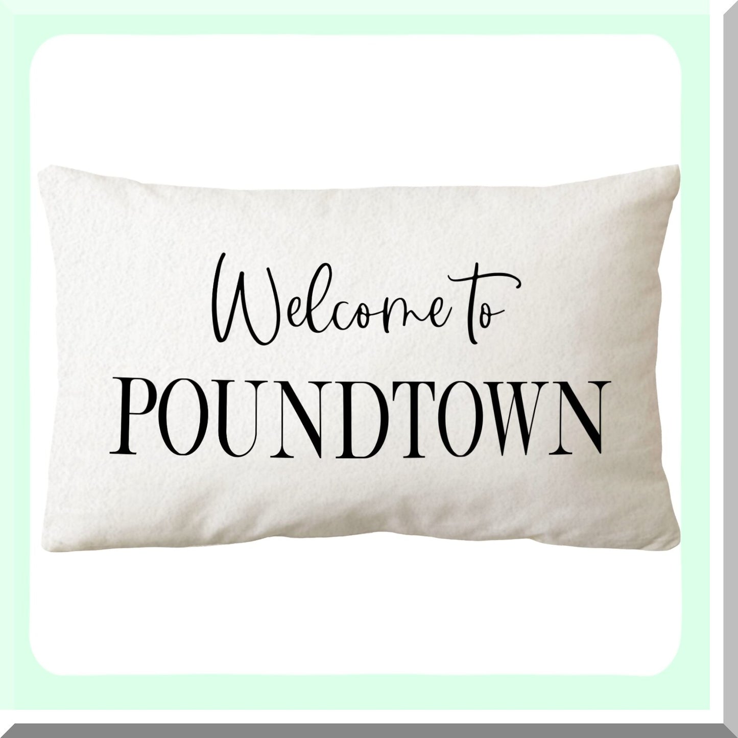 Poundtown Pillowcase Set - Funny Couple Wedding Decor, Inappropriate Adult Gift, Welcome to Poundtown Throw Pillow Cover 12x20, Home Room Decoration