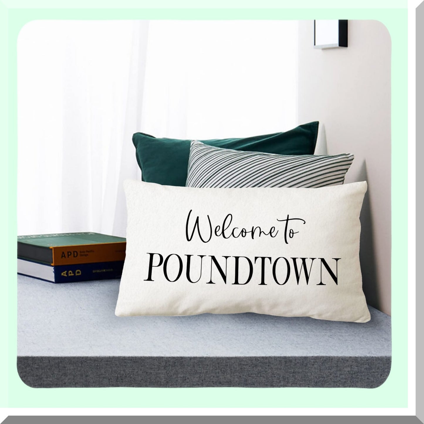Poundtown Pillowcase Set - Funny Couple Wedding Decor, Inappropriate Adult Gift, Welcome to Poundtown Throw Pillow Cover 12x20, Home Room Decoration