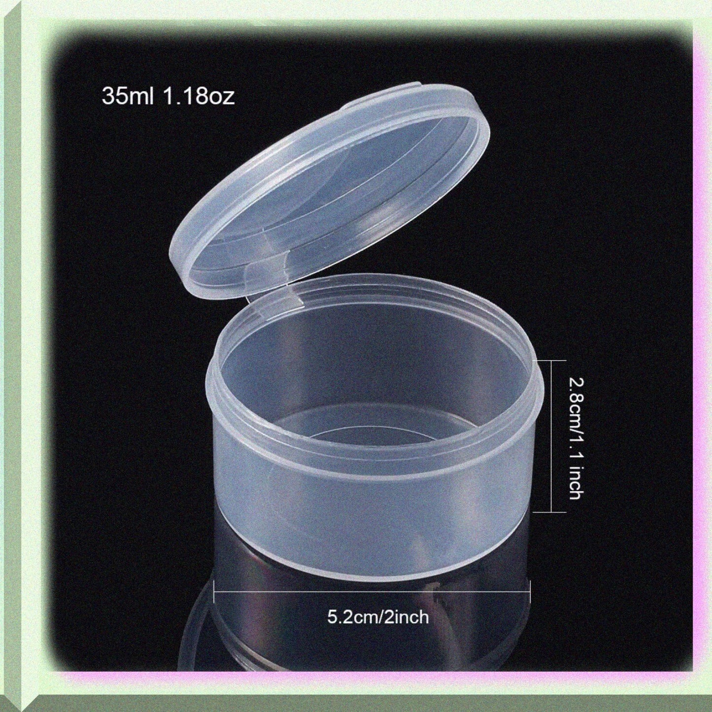 12 Pack Clear Plastic Bead Storage Containers 2x1 Inches