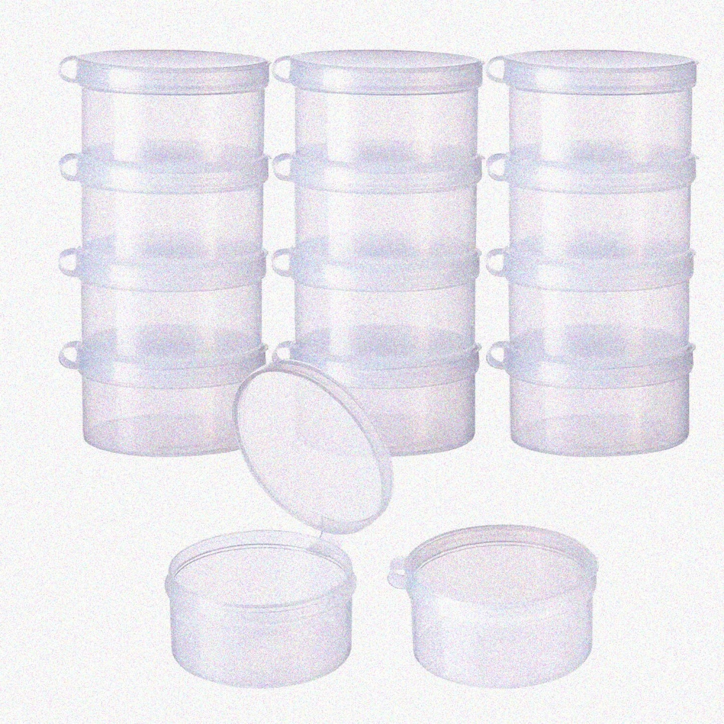 12 Pack Clear Plastic Bead Storage Containers 2x1 Inches
