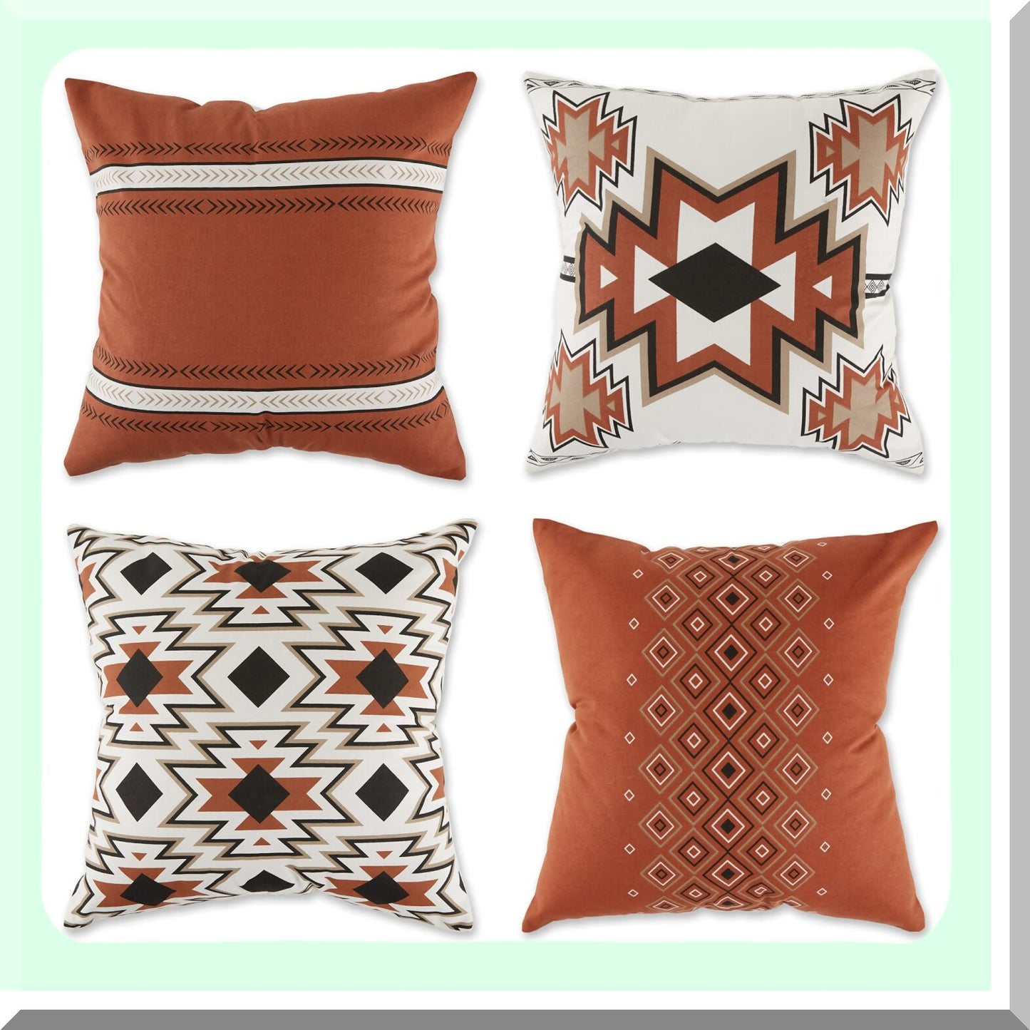 ClayPrints Decorative Throw Pillow Cover Set - 18x18 Square Collection - 4 Piece Pack - Home Decor Accent - Soft Cushion Case - Stylish Design
