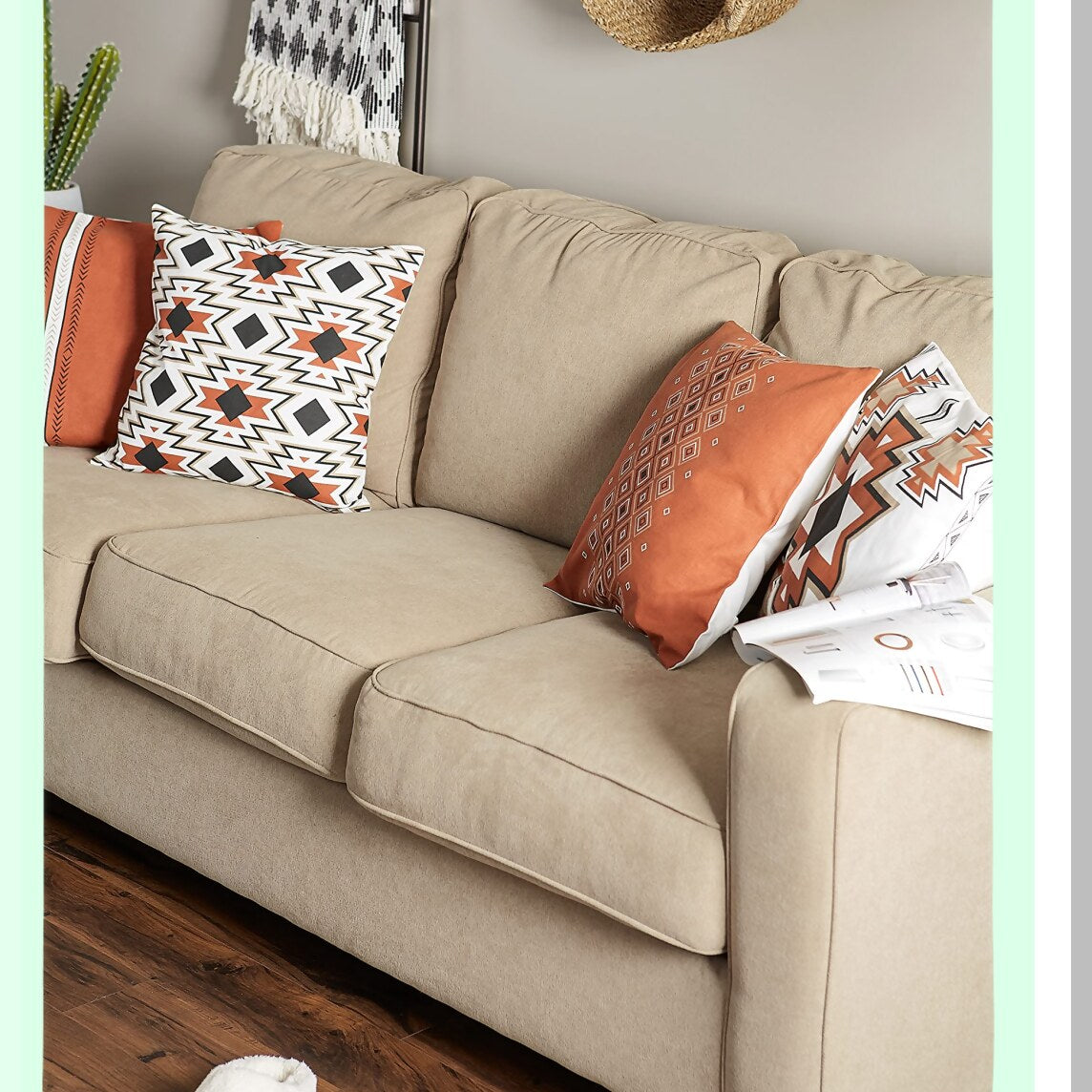 ClayPrints Decorative Throw Pillow Cover Set - 18x18 Square Collection - 4 Piece Pack - Home Decor Accent - Soft Cushion Case - Stylish Design