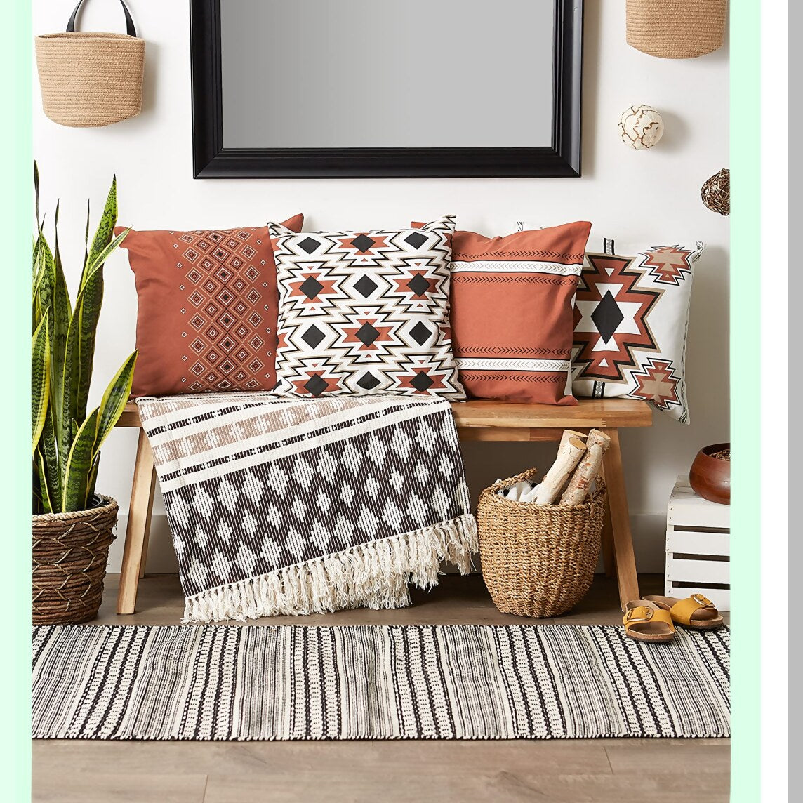 ClayPrints Decorative Throw Pillow Cover Set - 18x18 Square Collection - 4 Piece Pack - Home Decor Accent - Soft Cushion Case - Stylish Design