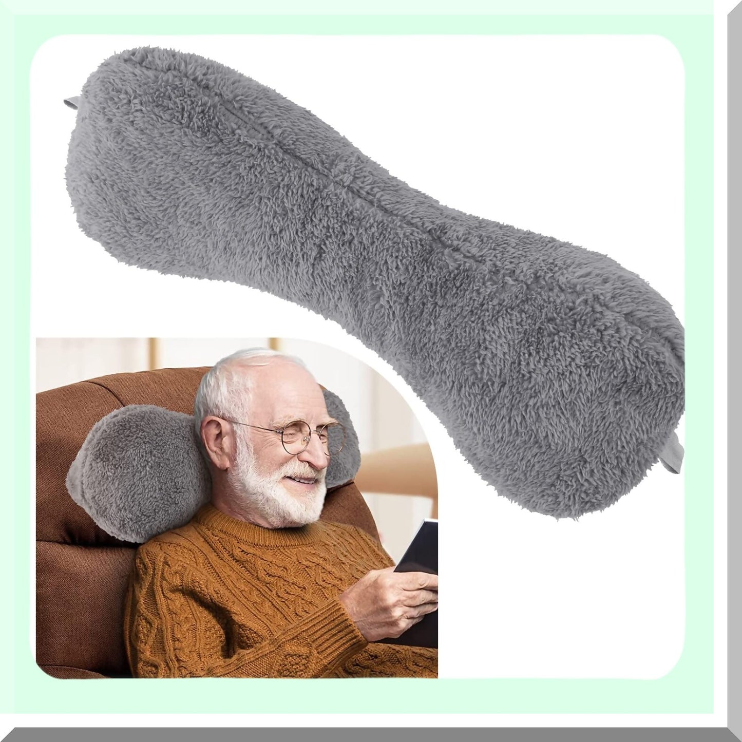 ComfortMax Headrest Pillow - Ultimate Recliner Neck Support for Sofa & Couch - Grey Bone Neck Pillow for Relaxation & Comfort - Ergonomic Recliner Head Pillow