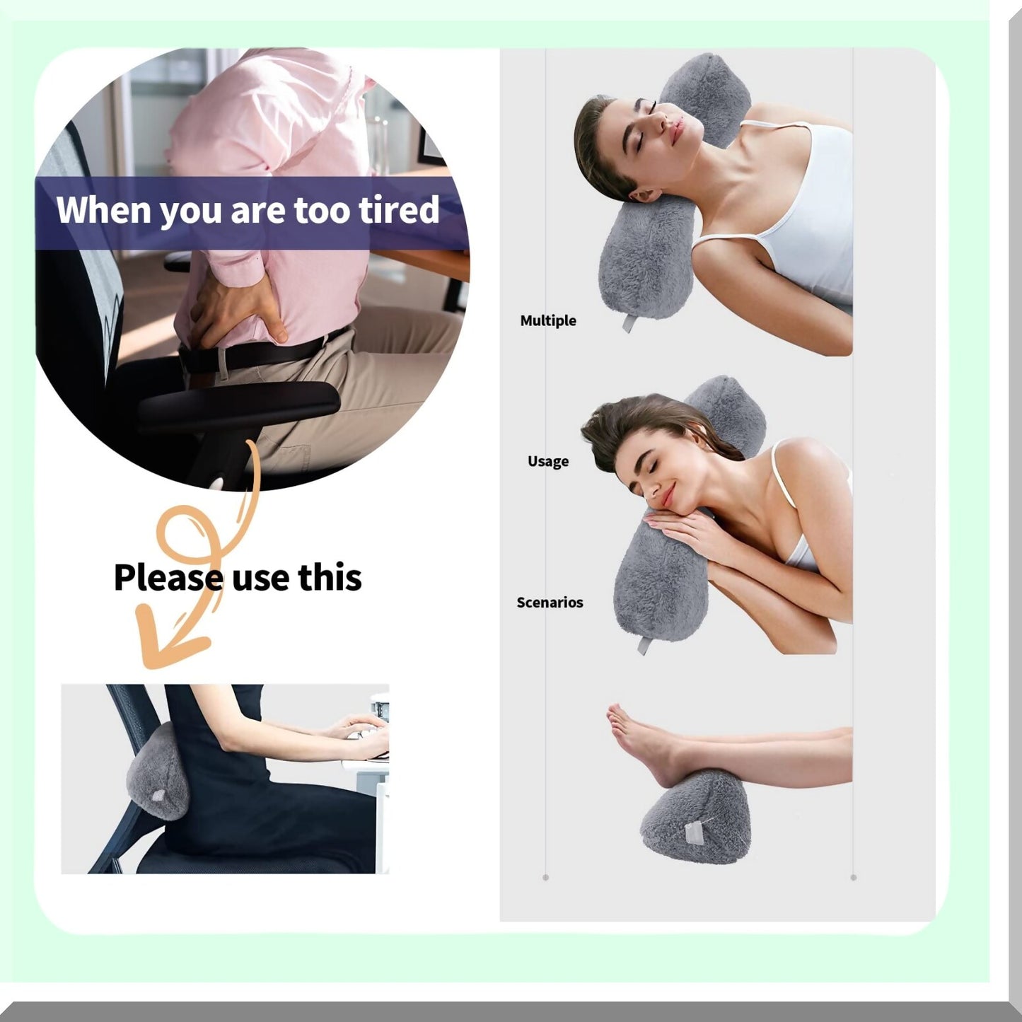 ComfortMax Headrest Pillow - Ultimate Recliner Neck Support for Sofa & Couch - Grey Bone Neck Pillow for Relaxation & Comfort - Ergonomic Recliner Head Pillow