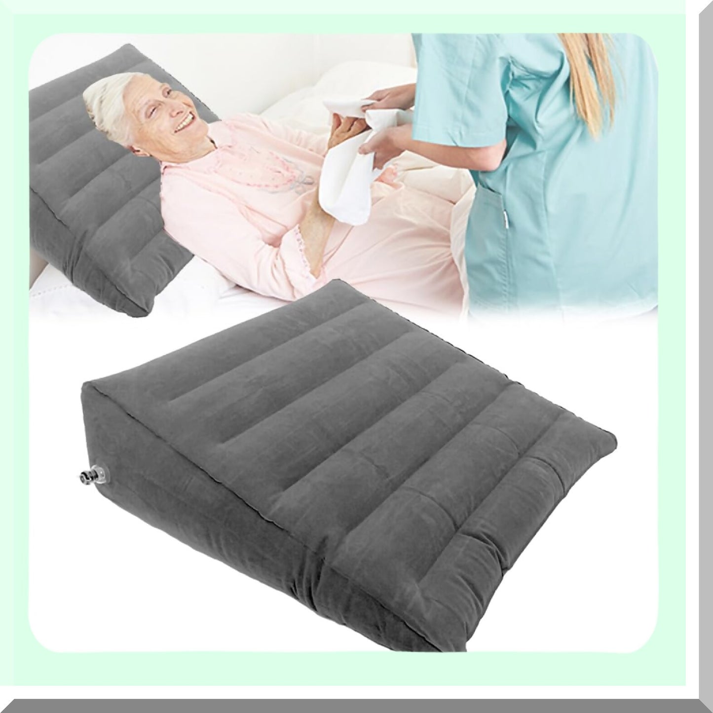 TravelEase OrthoRest Inflatable Bed Wedge - Portable Sleeping Support for Bedridden, Disabled, Elderly, Acid Reflux Patients.