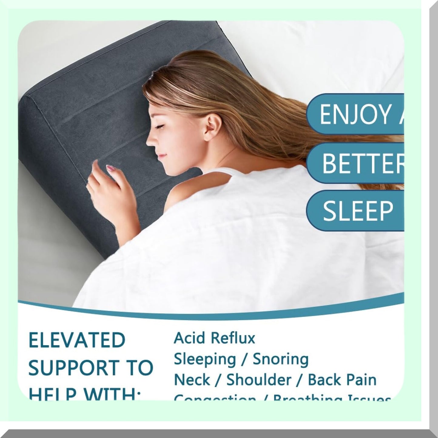 TravelEase OrthoRest Inflatable Bed Wedge - Portable Sleeping Support for Bedridden, Disabled, Elderly, Acid Reflux Patients.