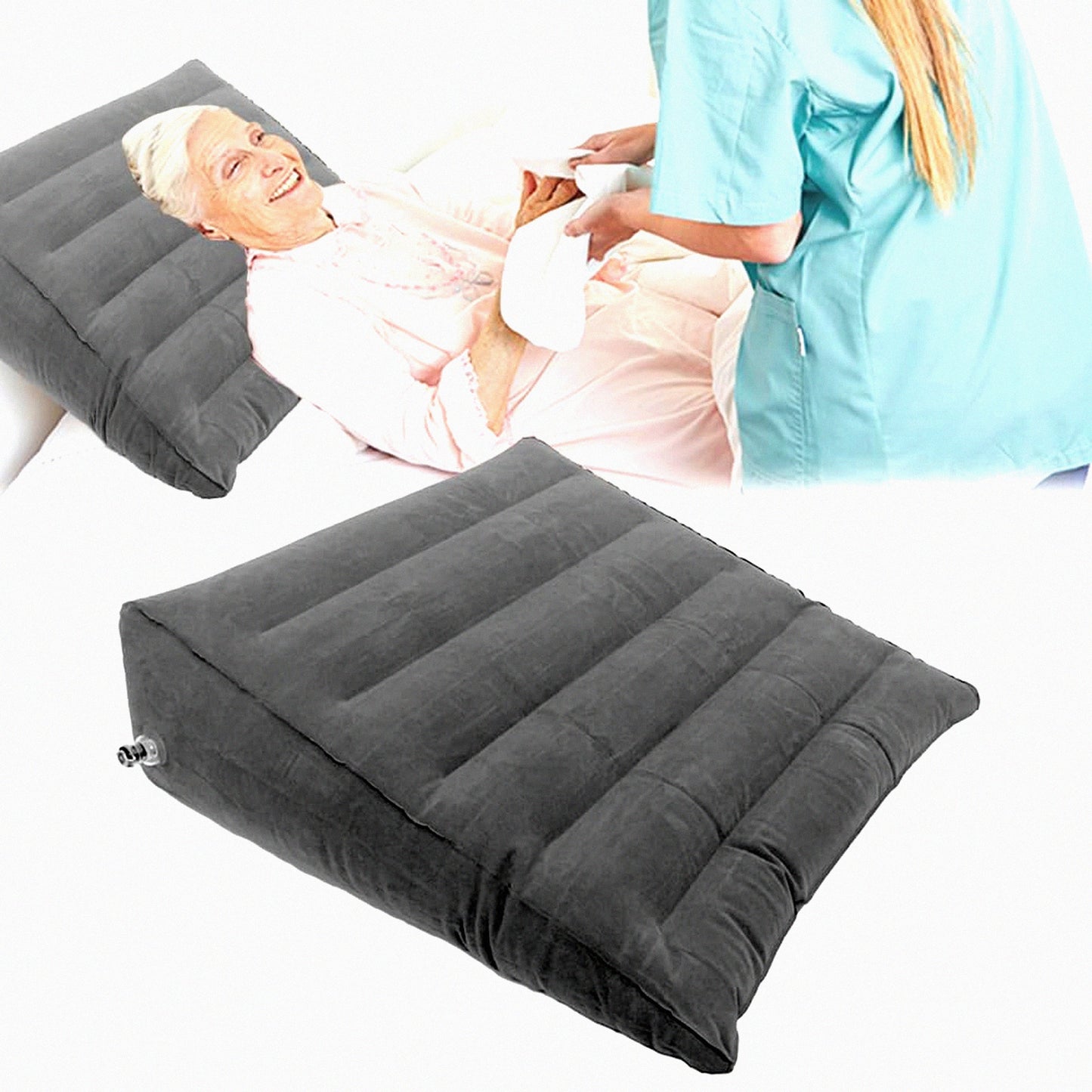 TravelEase OrthoRest Inflatable Bed Wedge - Portable Sleeping Support for Bedridden, Disabled, Elderly, Acid Reflux Patients.