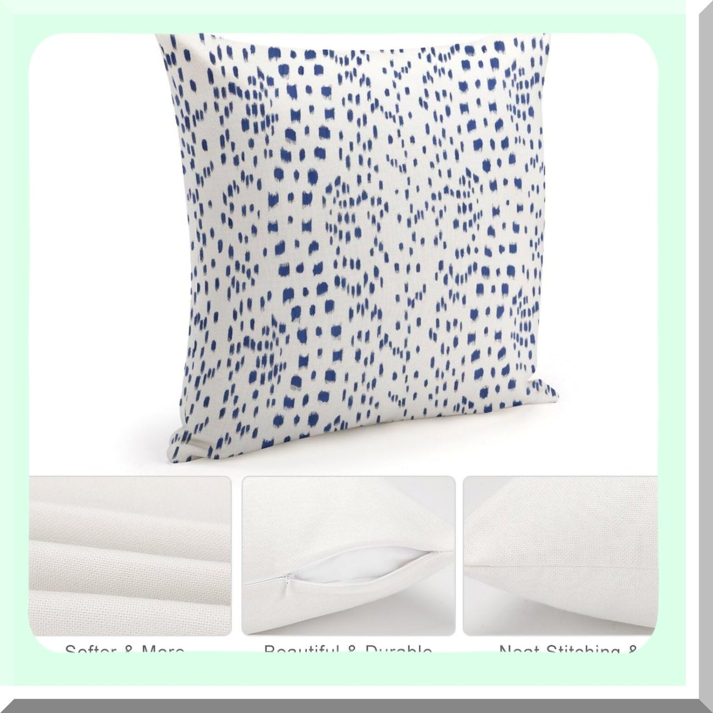 Blue Touches Modern Decorative Pillow Cover - 18"X18"