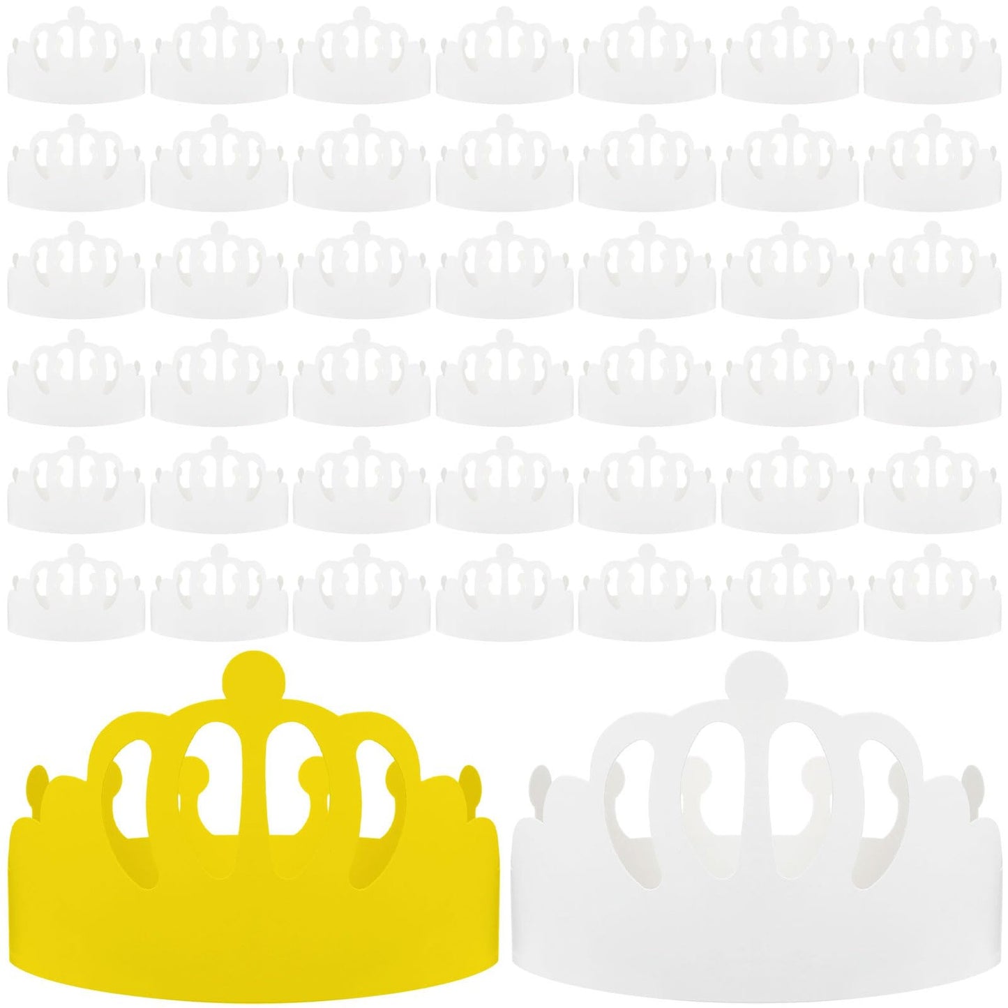 White Paper Crowns for Kids and Parties 100 Pcs