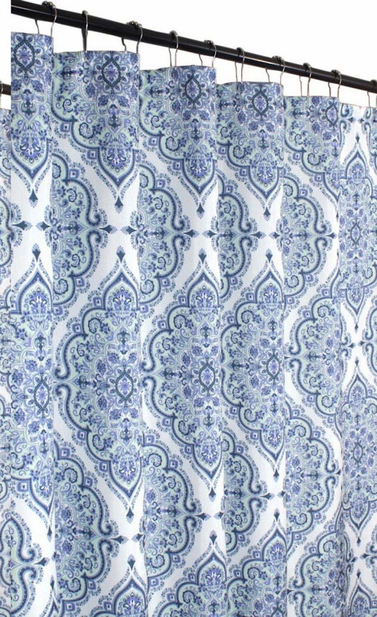 Fabric Shower Curtain 72x72 Floral Geometric Damask