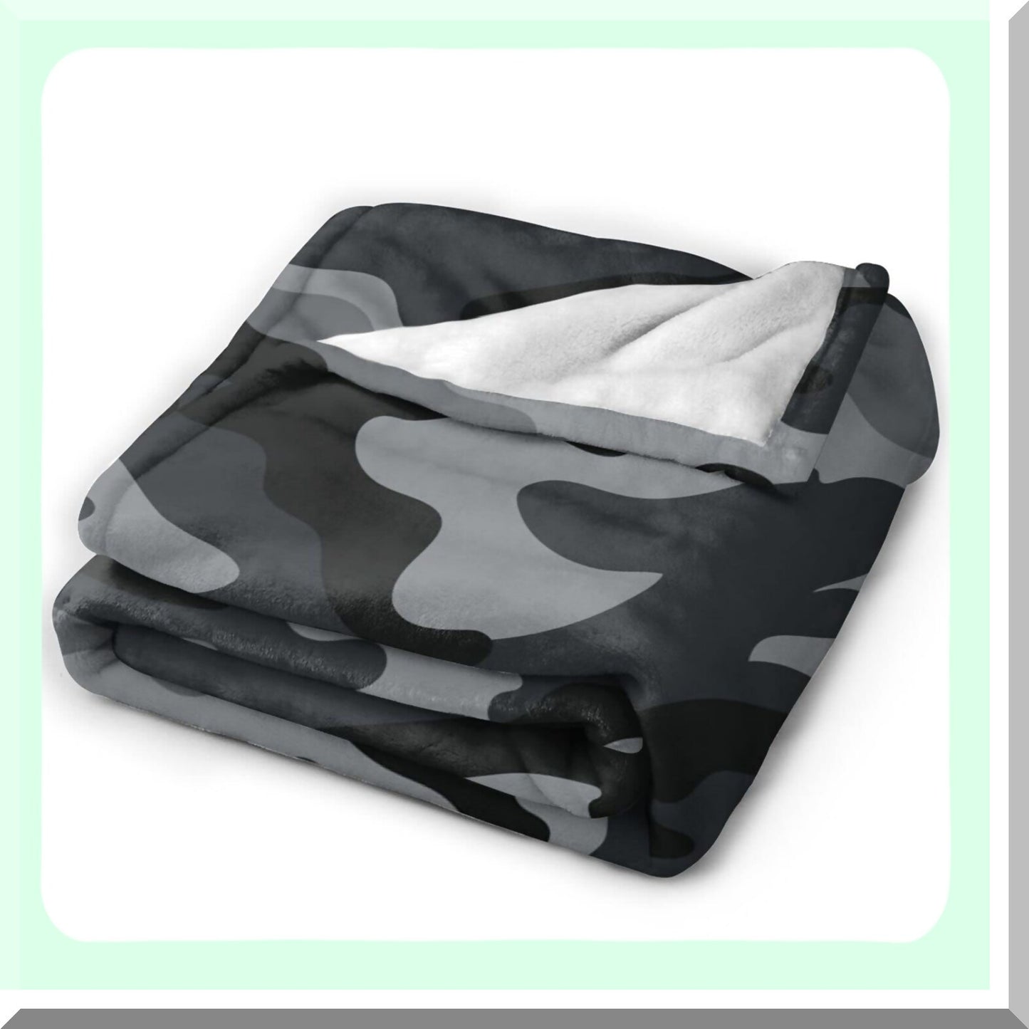 StealthSnug Ultra Soft Camouflage Throw Blanket - All Season Black and Grey Camo Fleece for Bed, Chair, Car, Sofa, Couch, Bedroom 50"x40"