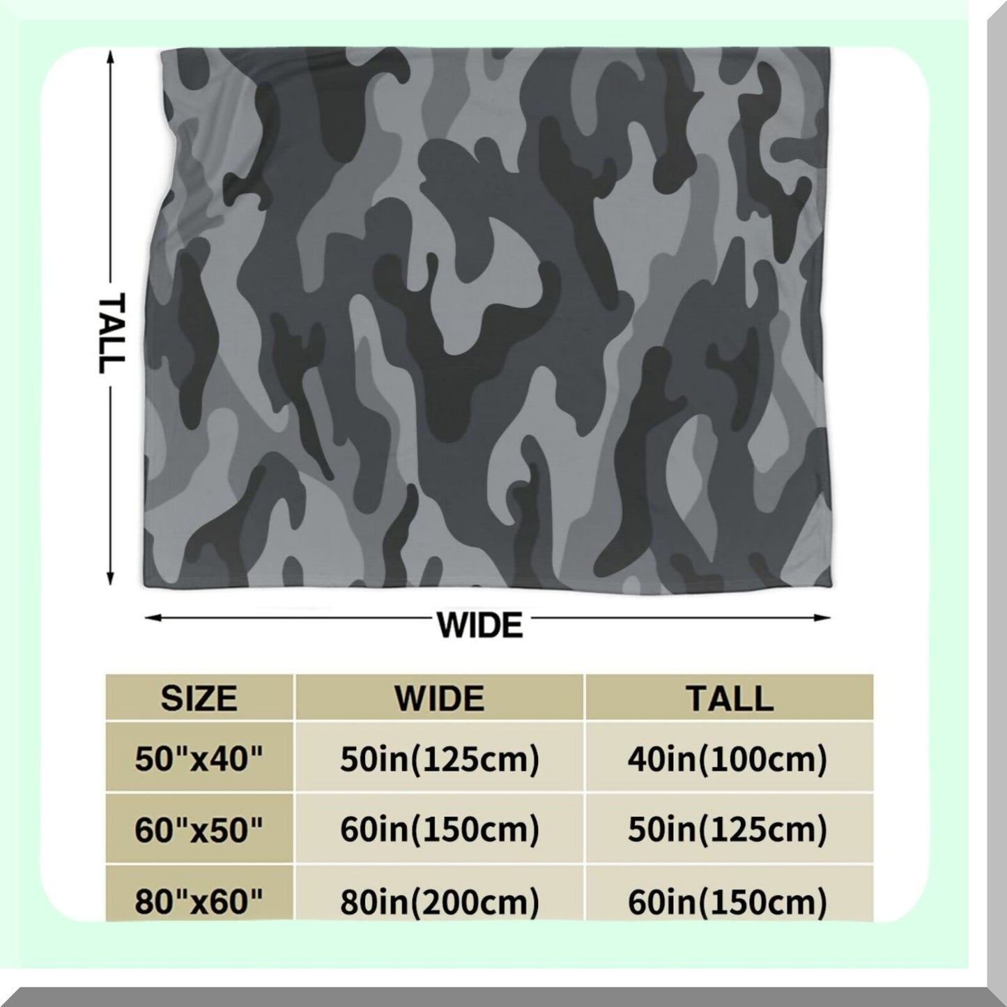 StealthSnug Ultra Soft Camouflage Throw Blanket - All Season Black and Grey Camo Fleece for Bed, Chair, Car, Sofa, Couch, Bedroom 50"x40"